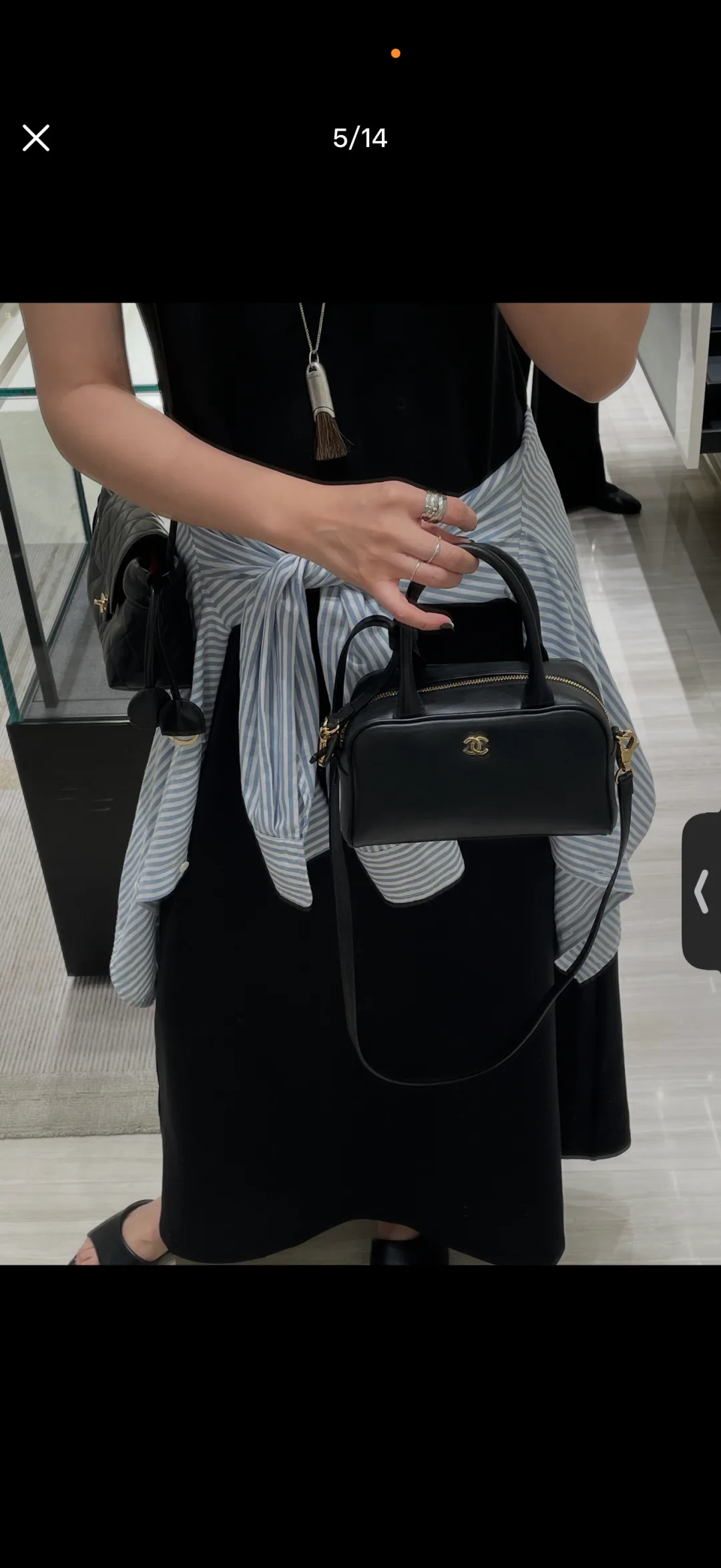 Chanel Glossy Bowling Bag in Black · view 4