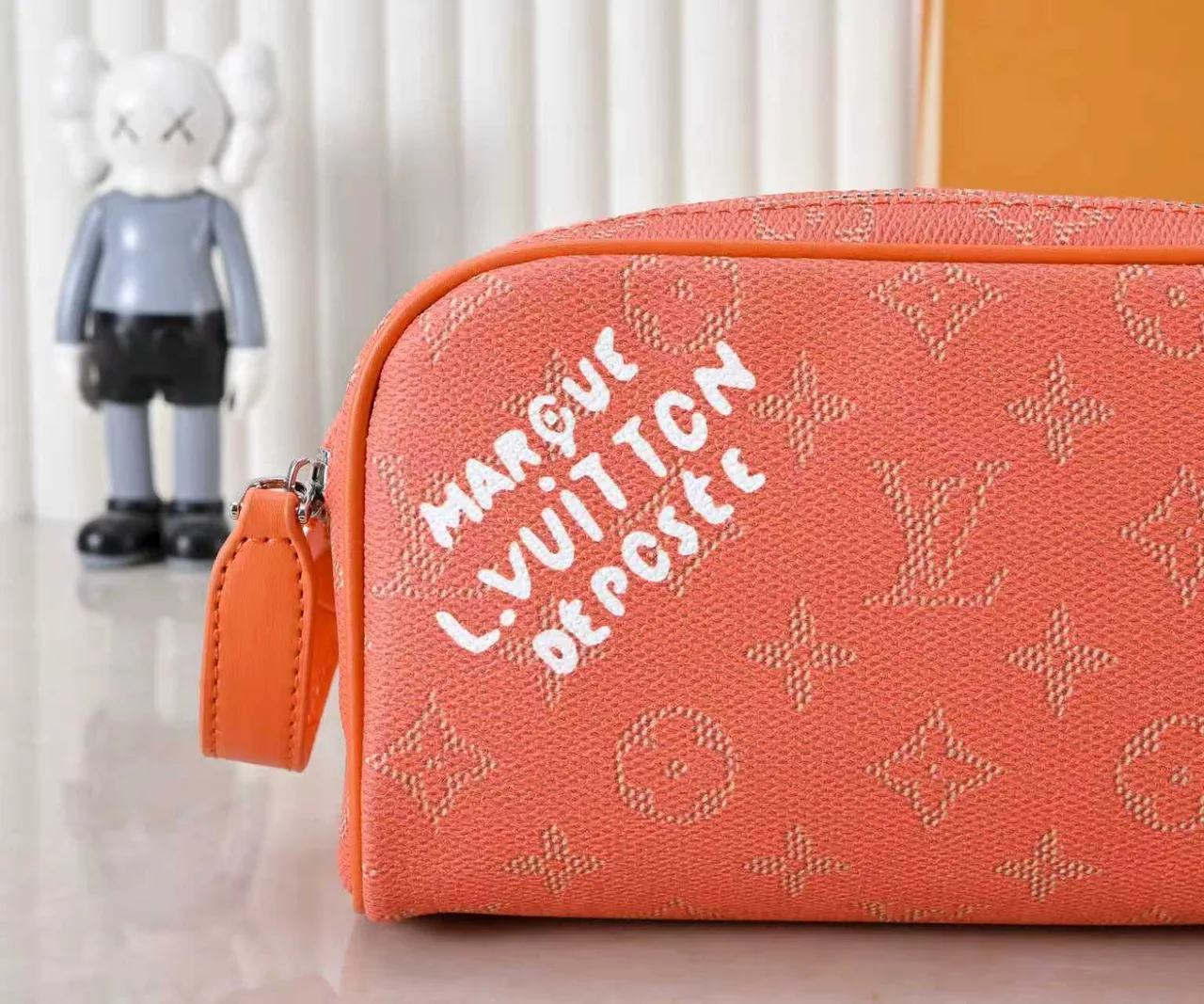 Louis Vuitton Cowhide Canvas Wash Bag in Orange · view 5