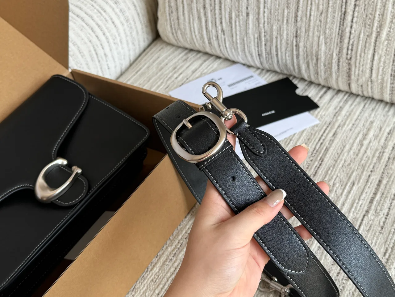 Coach Smooth Crossbody Bag in Black · view 7