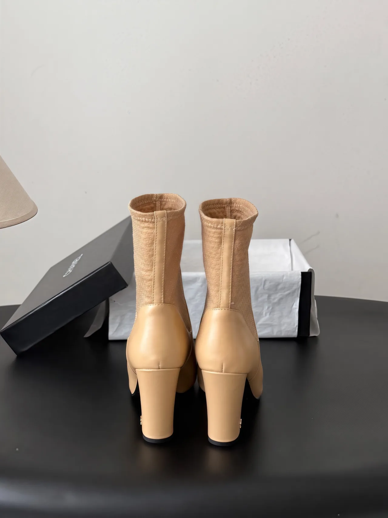 Chanel Cowhide Boots in Tan · view 3