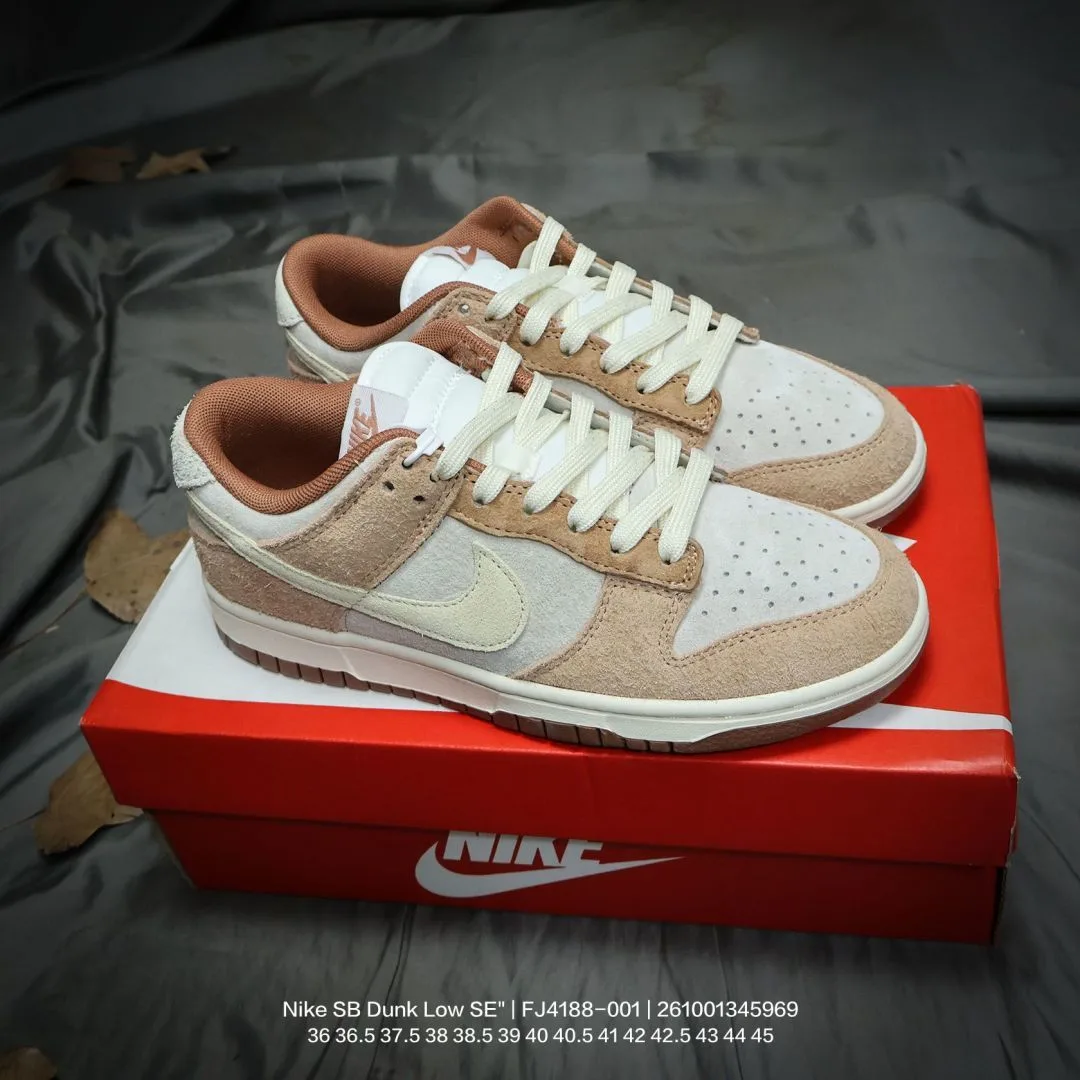 Nike Low-Top Sneakers in White & Burgundy & Beige & Grey & Green & Black · view 3