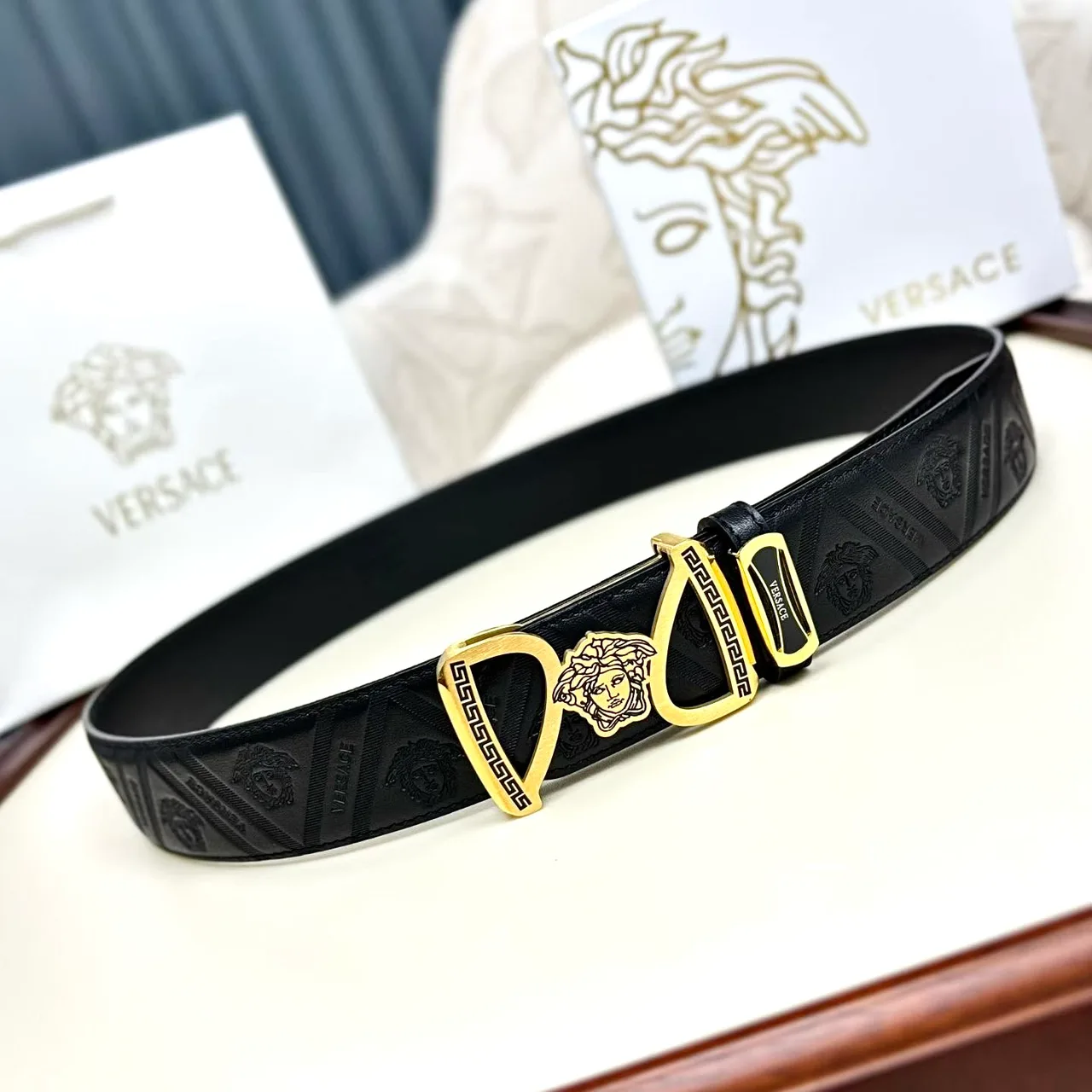 Versace Reversible Belt in Black · view 4