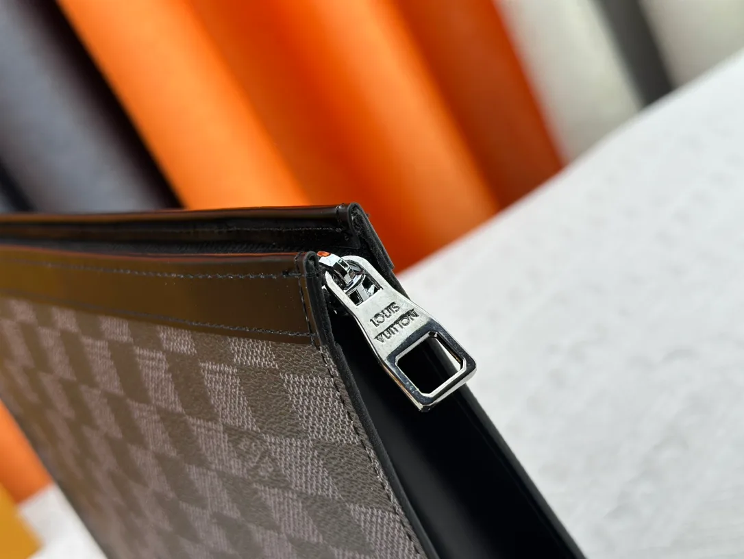Louis Vuitton Canvas Check Clutch in Grey · view 7
