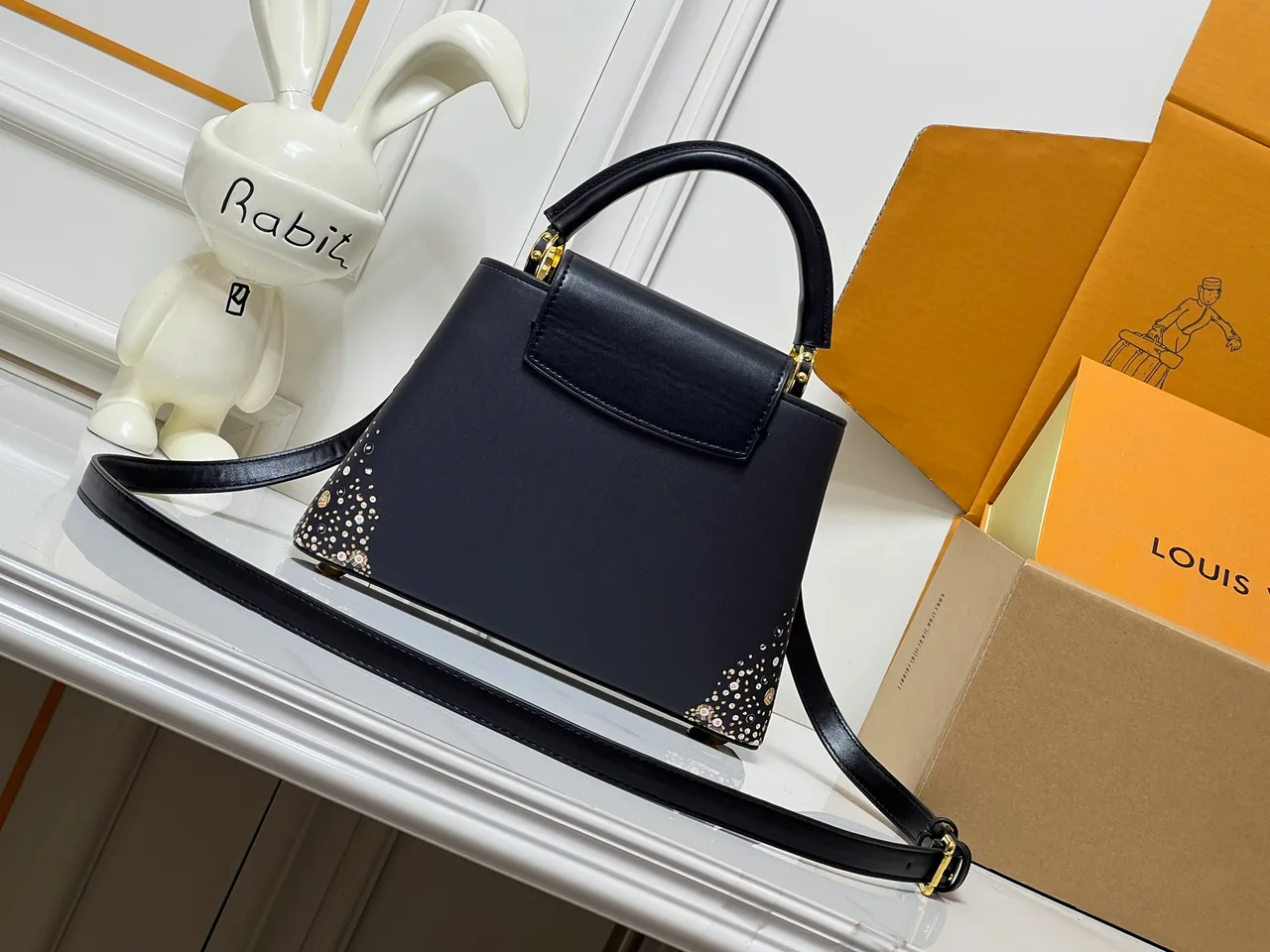 Louis Vuitton Cowhide Top-Handle Bag in Black · view 4