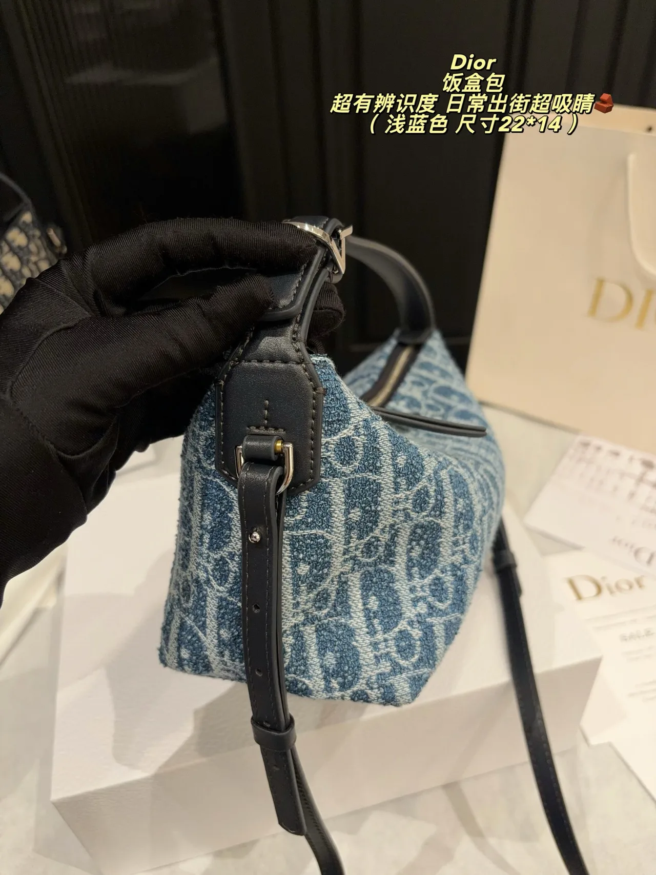 Dior Canvas Hobo Bag in Blue · view 5