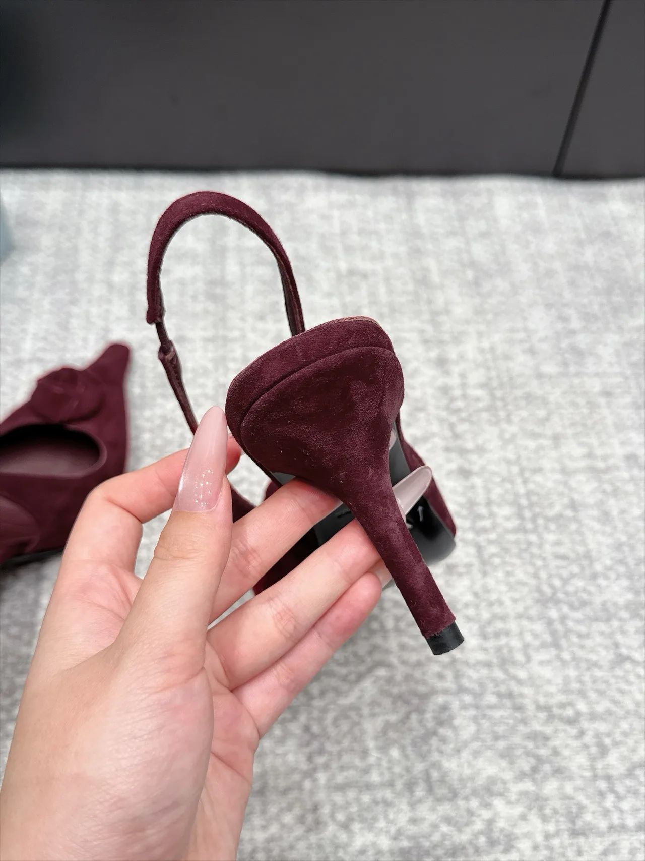 Prada Pointed Slingback Pumps in Burgundy · view 8