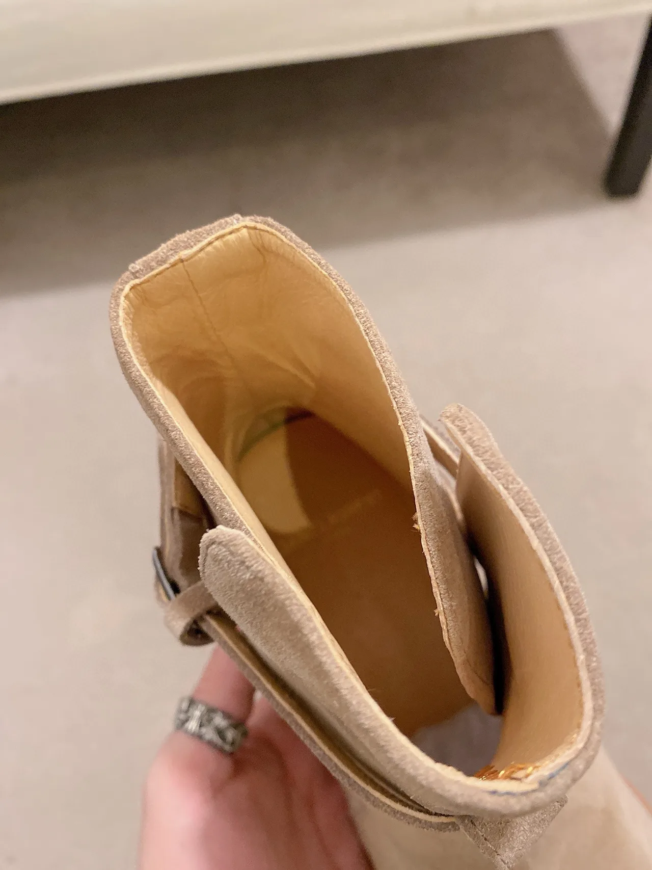 Saint Laurent Cowhide Boots in Beige · view 7