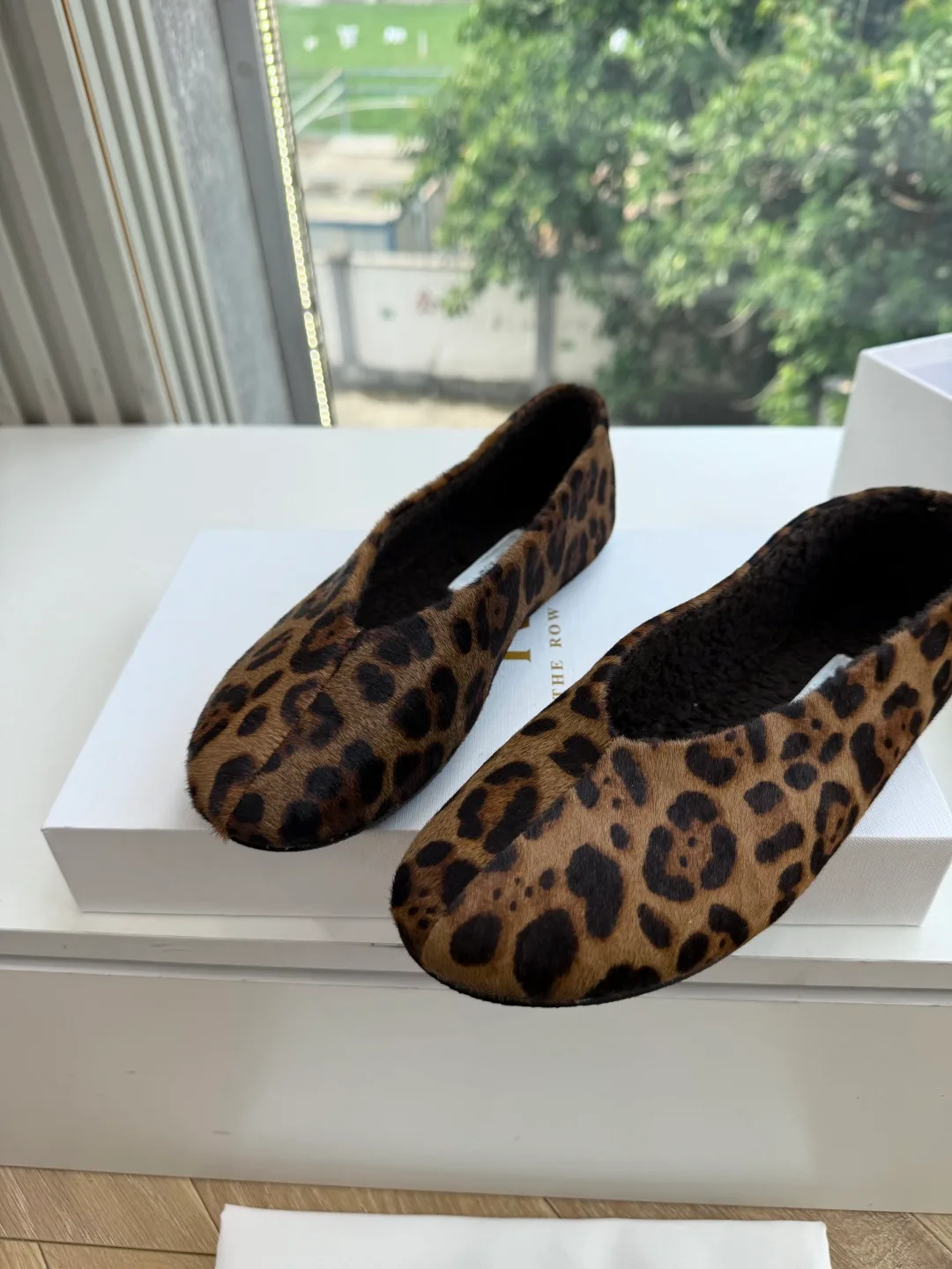 The Row Cowhide Smooth Round-Toe Loafers in Brown · view 6
