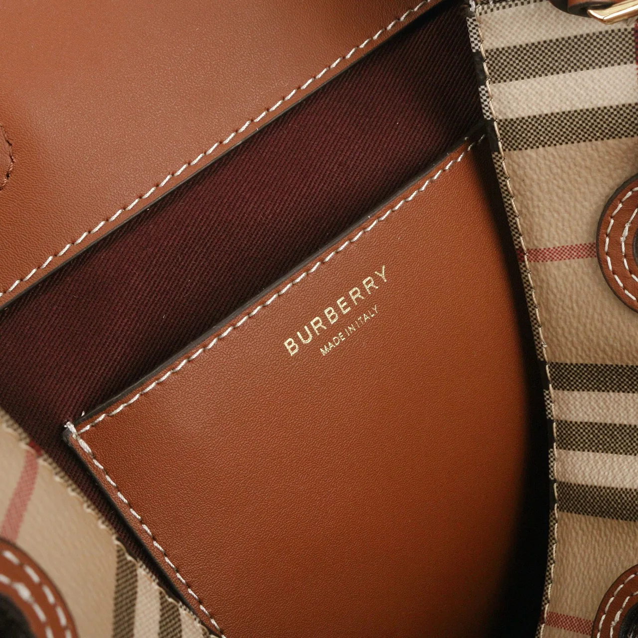 Burberry Check Bucket Bag in Beige · view 8