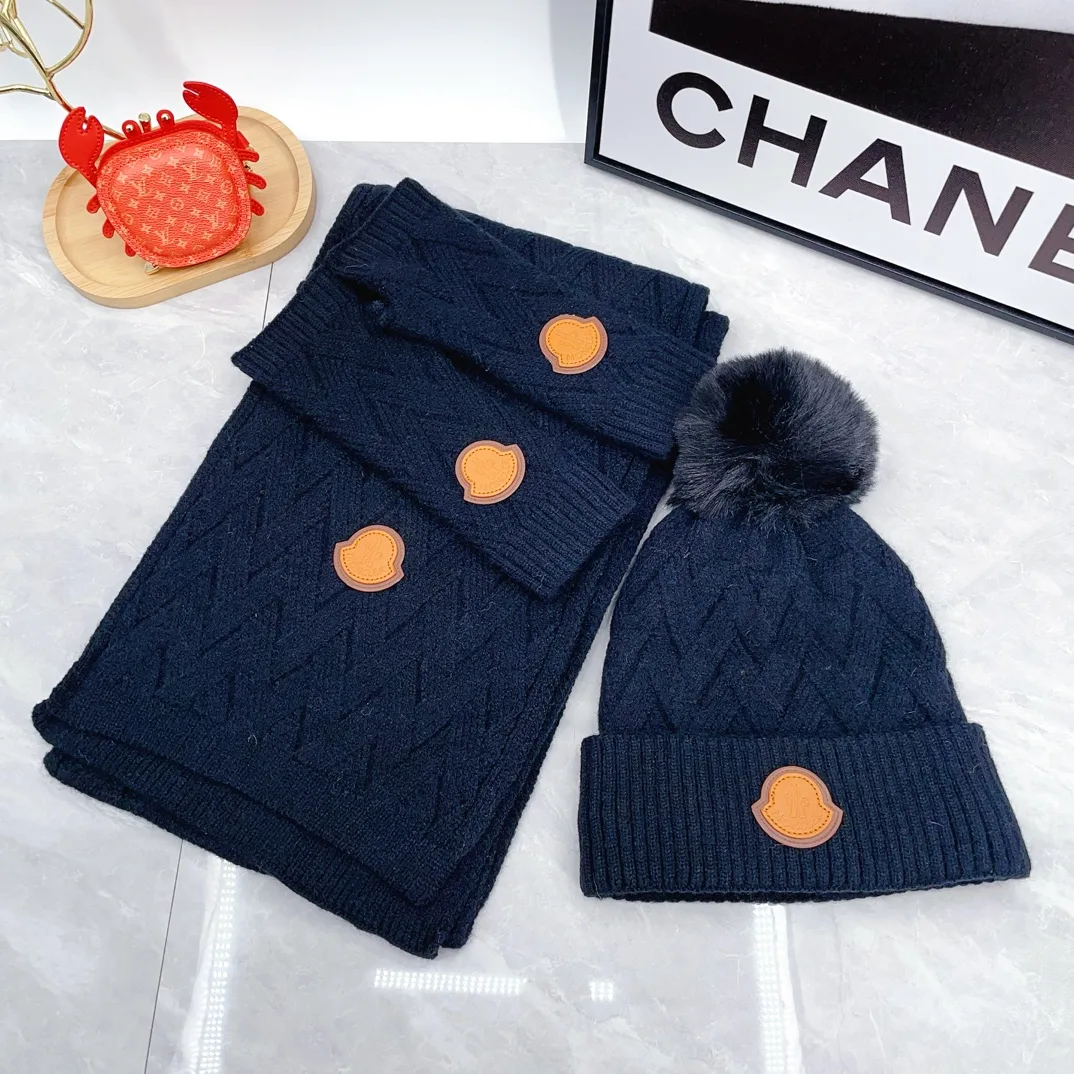 Moncler Wool Hat Scarf and Gloves Set in Blue · view 2