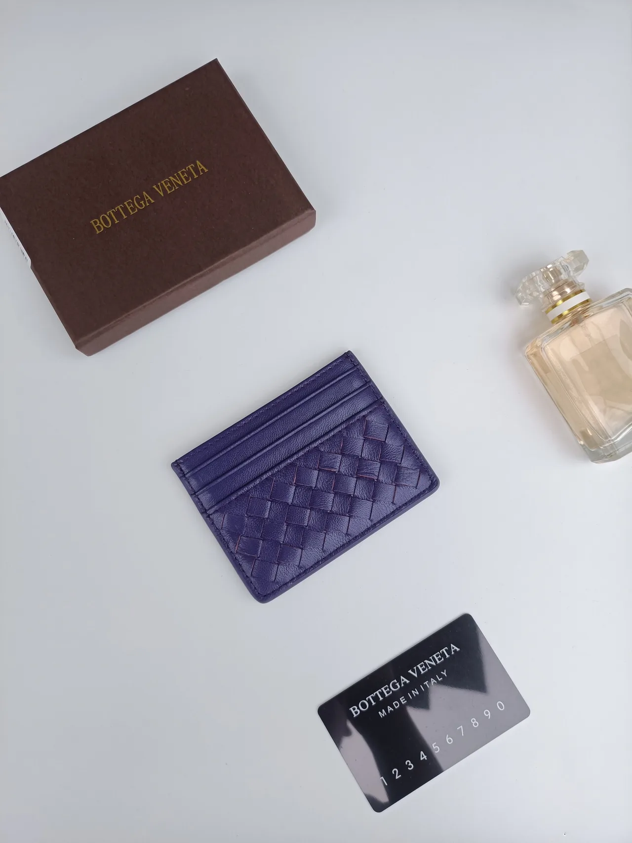 Bottega Veneta Woven Cardholder in Purple · view 3
