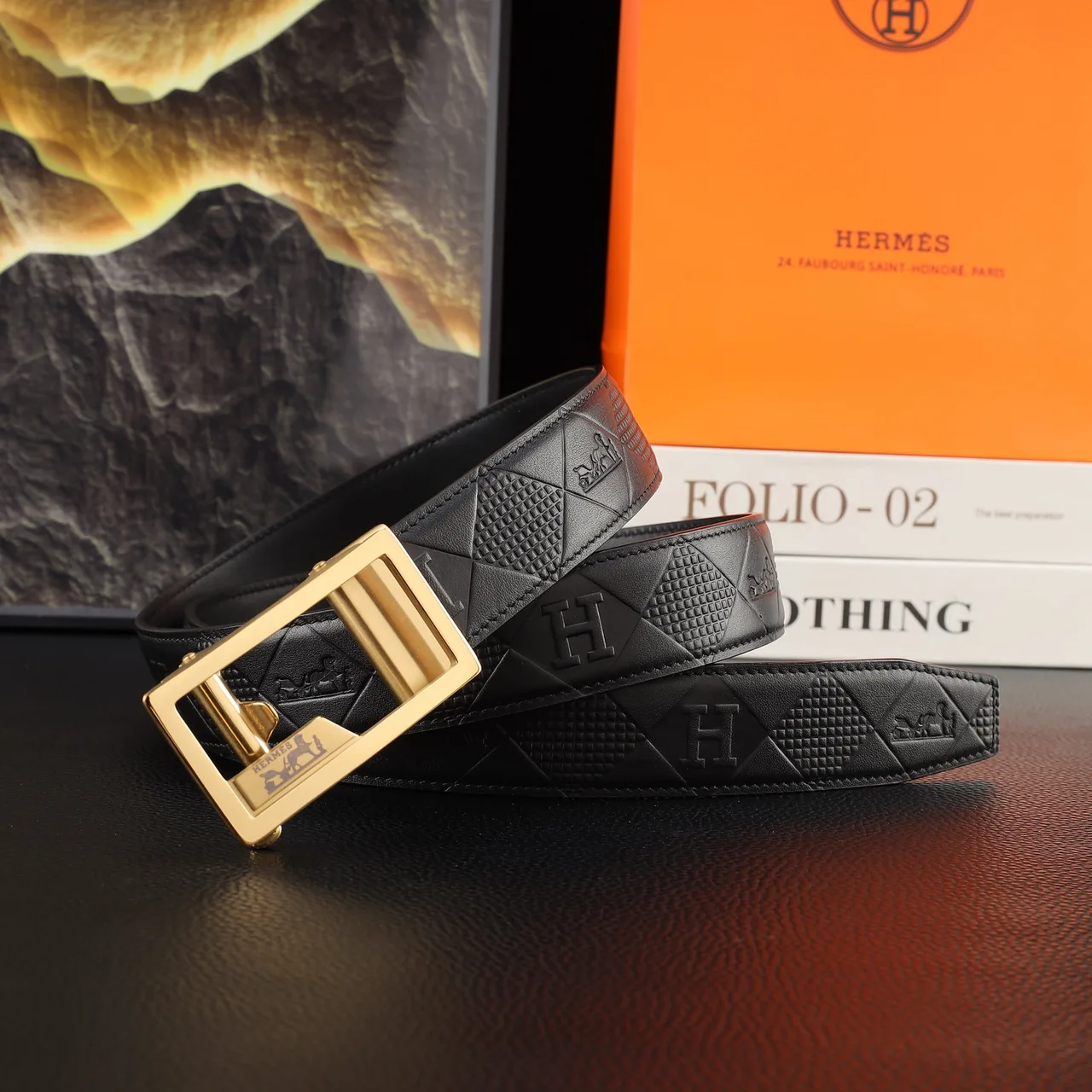 Hermes Automatic Belt in Black · view 2