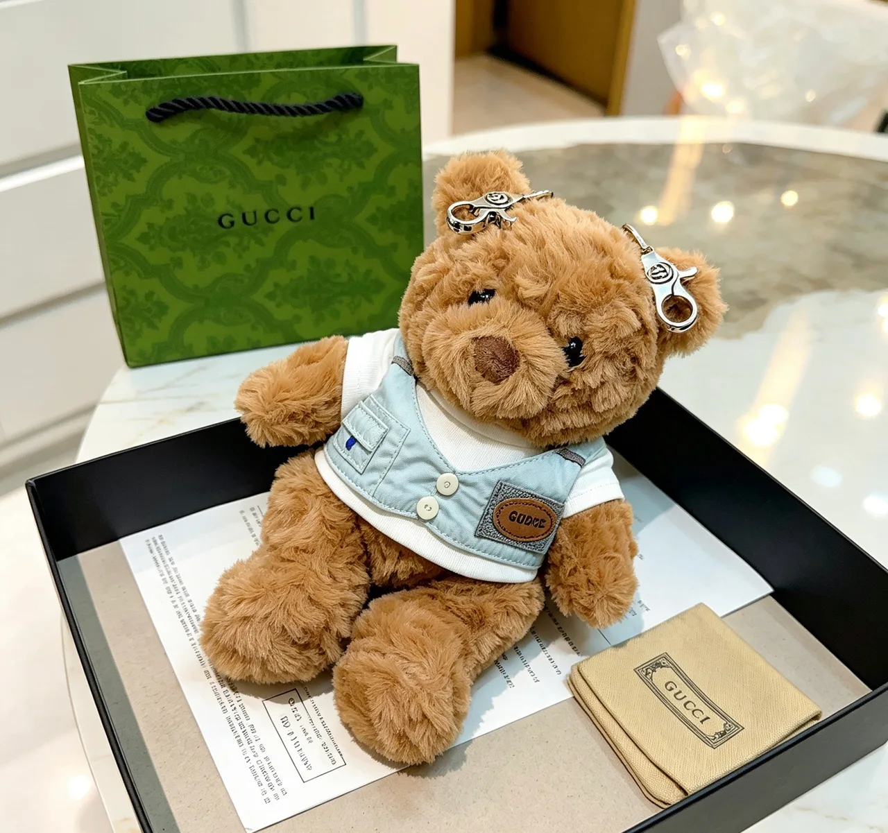 Gucci Teddy Bear Bag Charm in Brown · view 2