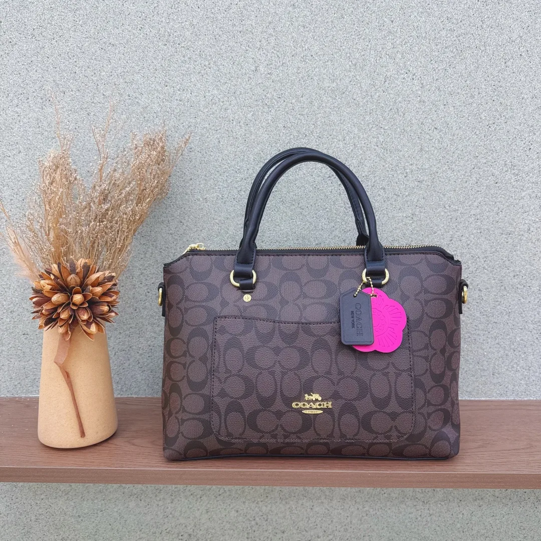 Coach Top-handle satchel in Blue & Beige & Grey & Brown · view 4