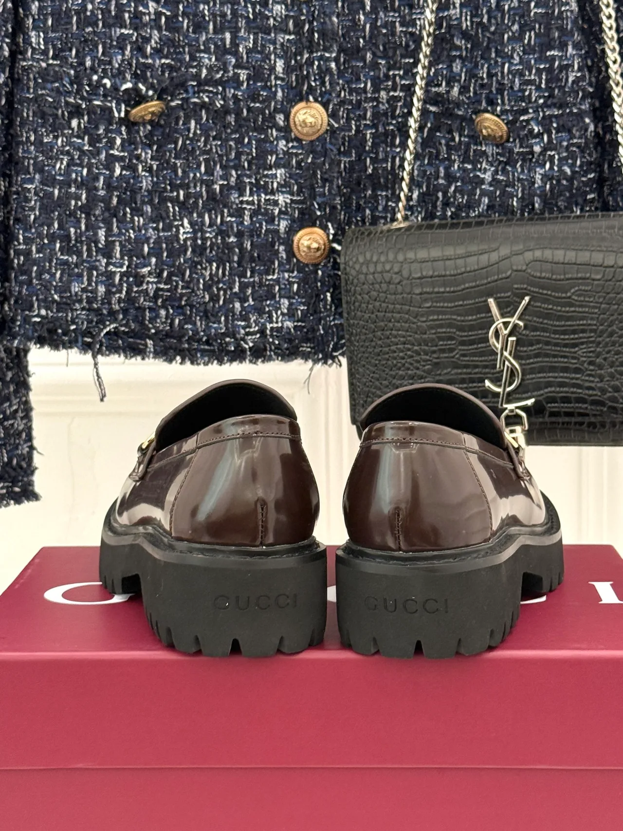 Gucci Horsebit Lug Loafers in Brown · view 6