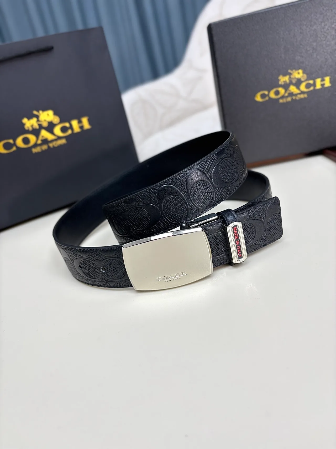 Coach Automatic Belt in Brown / Black · view 3