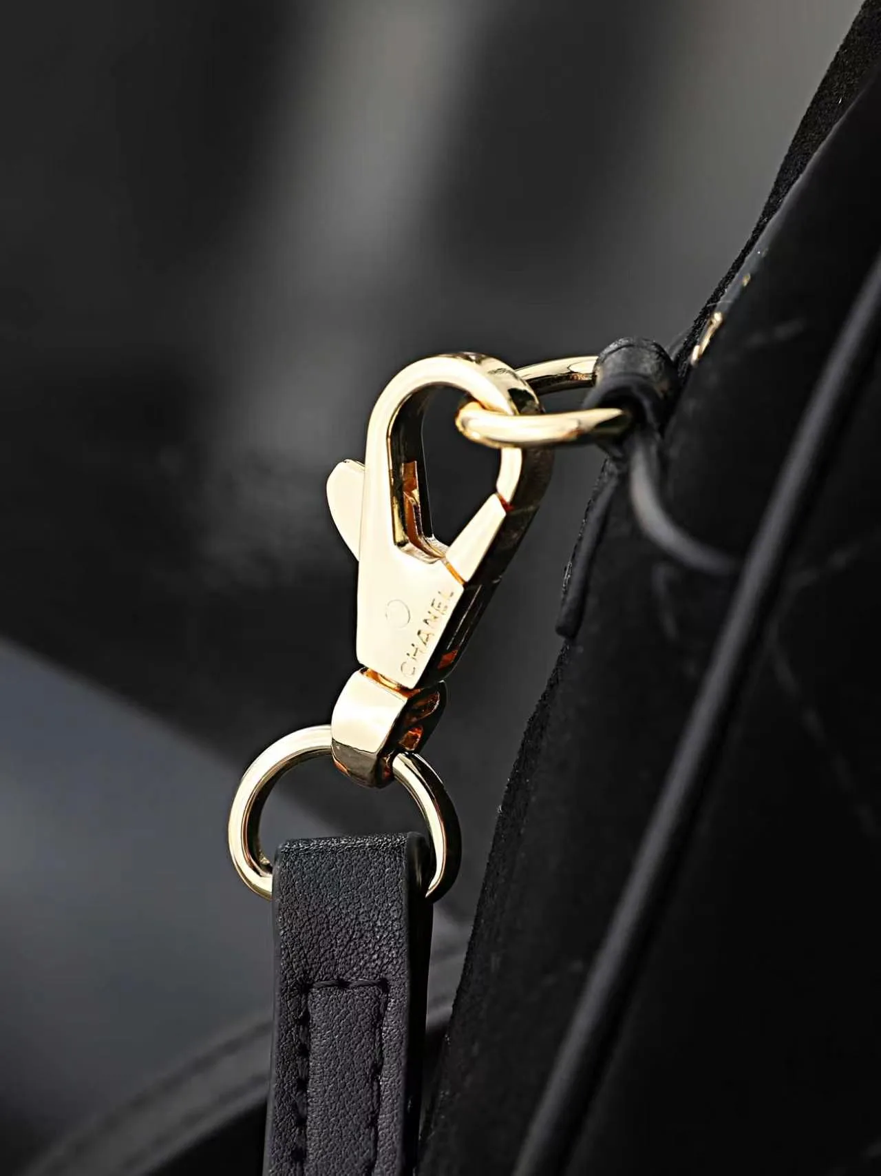 Chanel Quilted Glossy Crossbody Bag in Black · view 7