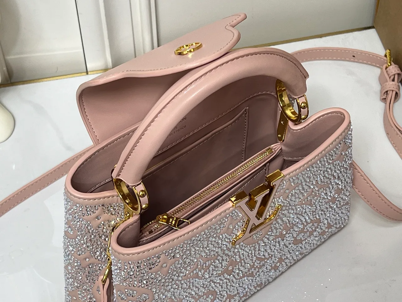 Louis Vuitton Cowhide Quilted Top-Handle Bag in Pink · view 8