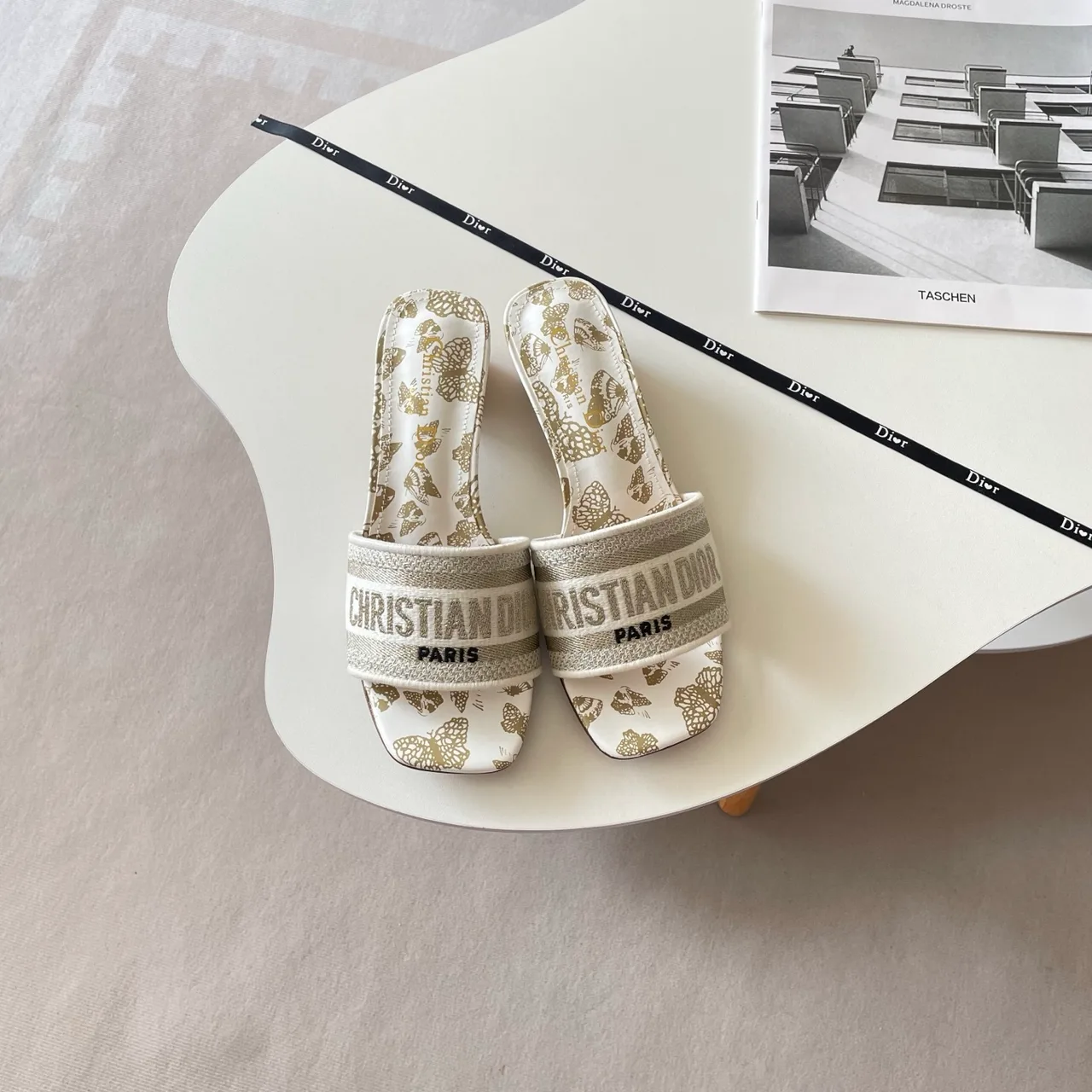 Dior Heeled Mules in White · view 1