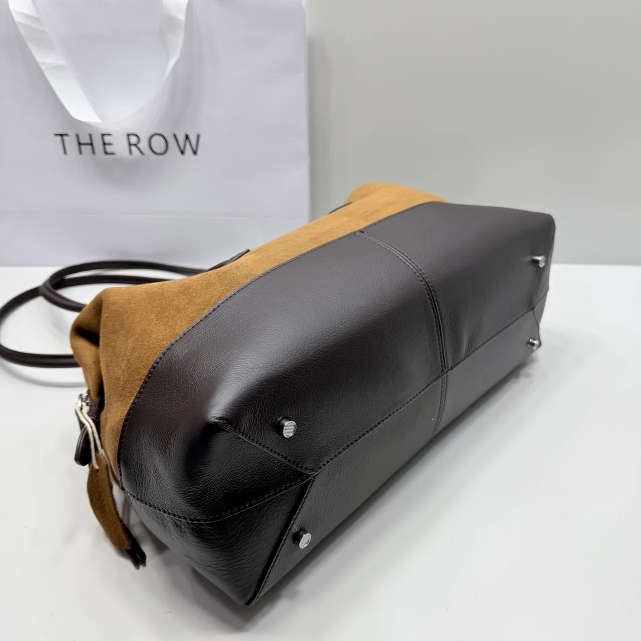 The Row Cowhide Suede Suede-Look Shoulder Bag in Brown · view 8