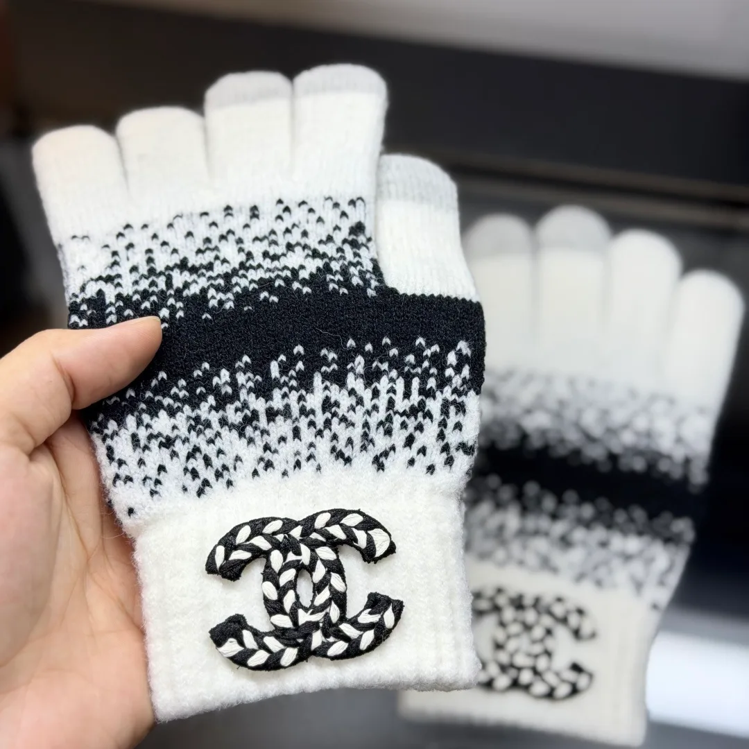 Chanel Hat Scarf and Gloves Set in Black · view 8