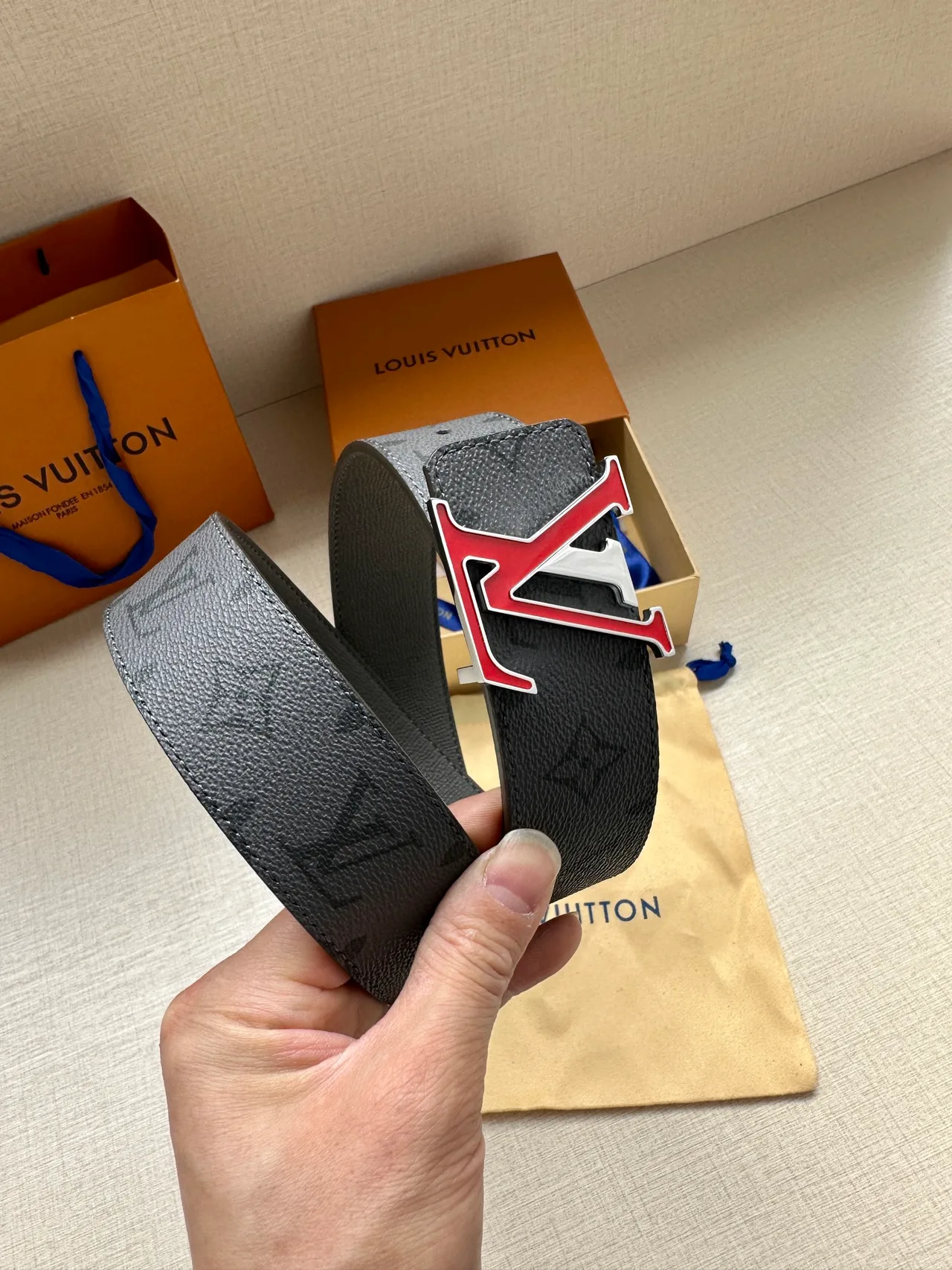 Louis Vuitton Canvas Belt in Grey · view 7