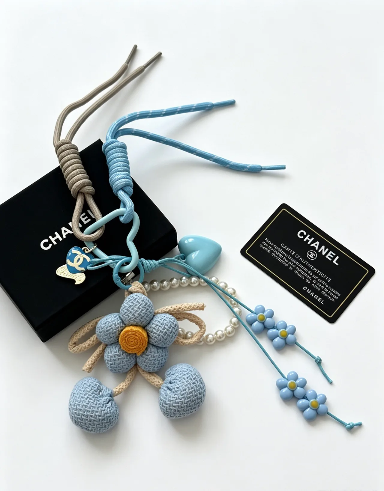 Chanel Smooth Flower Bag Charm in Blue · view 2