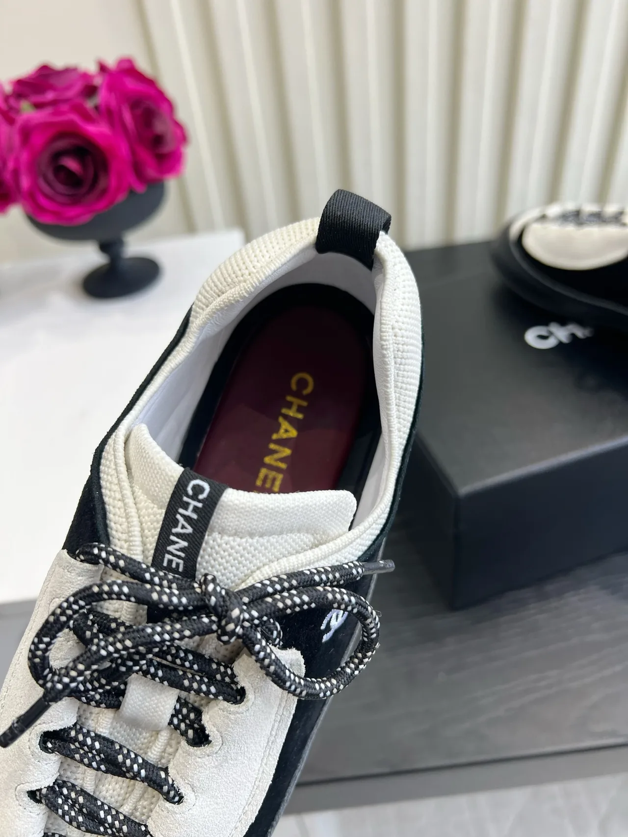 Chanel Cowhide Smooth Sneakers in Black · view 8