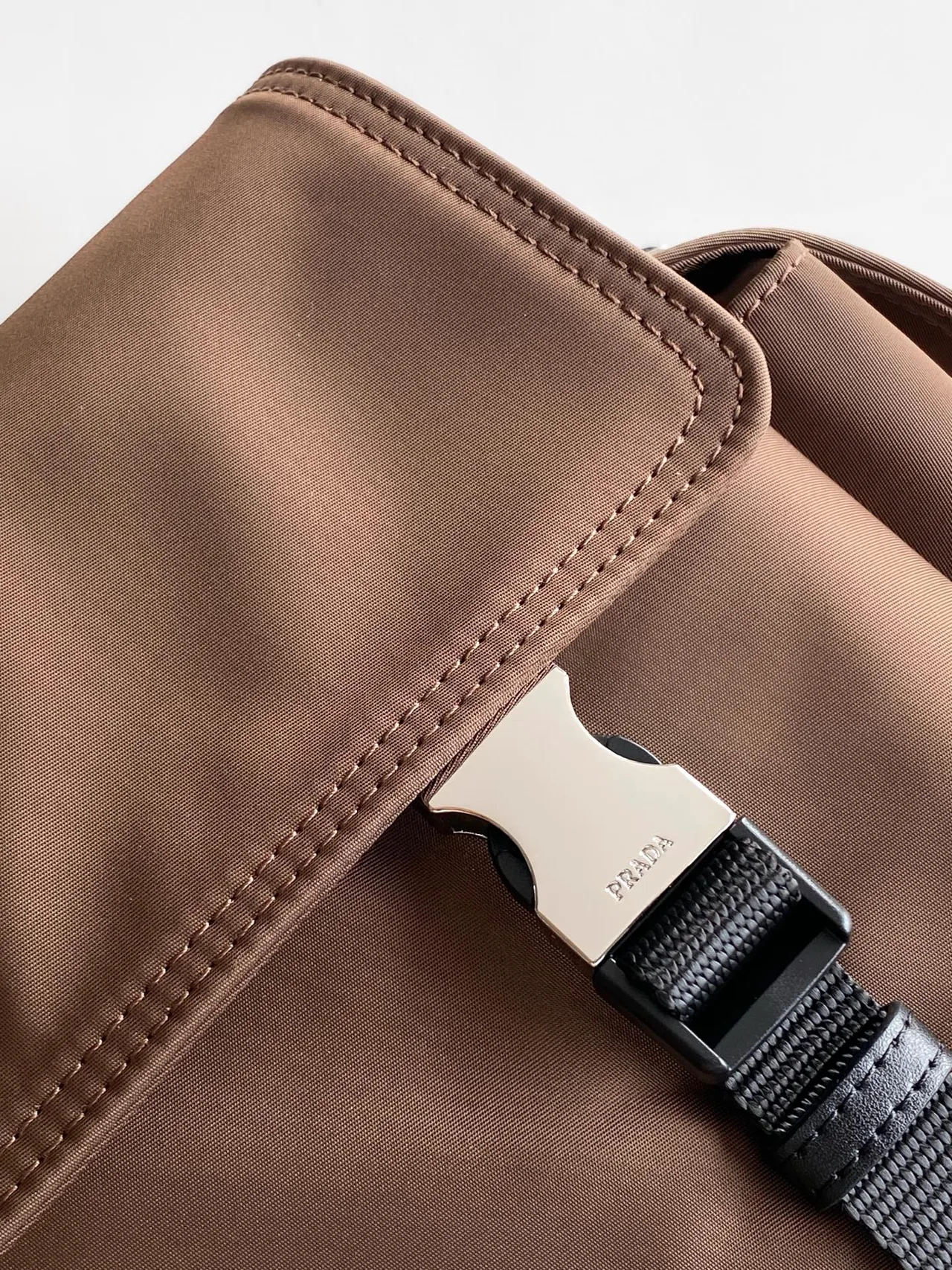 Prada Nylon Smooth Hobo Bag in Brown · view 8