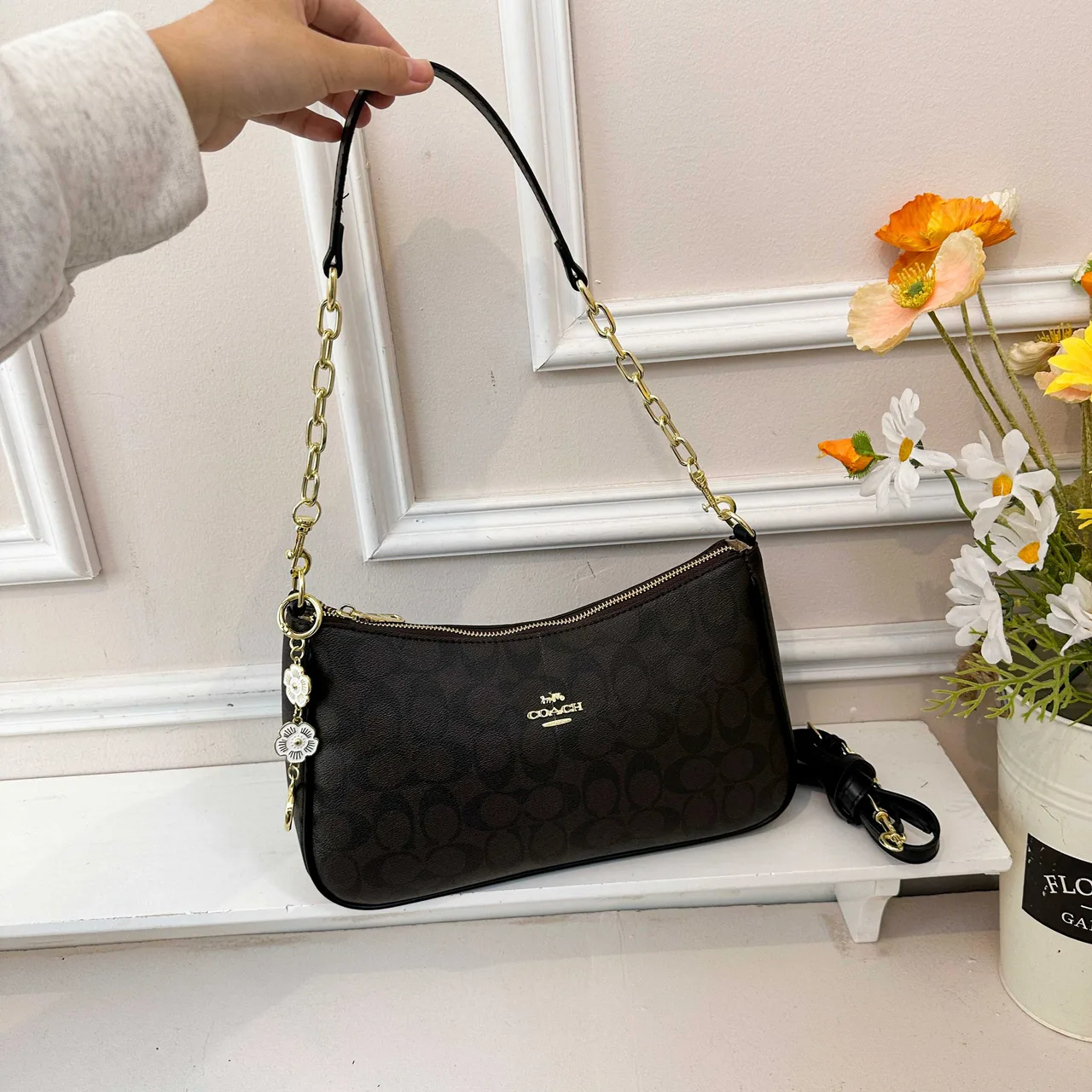 Coach Shoulder Bag in Black & Beige & Blue & Brown & Pink & Purple · view 1