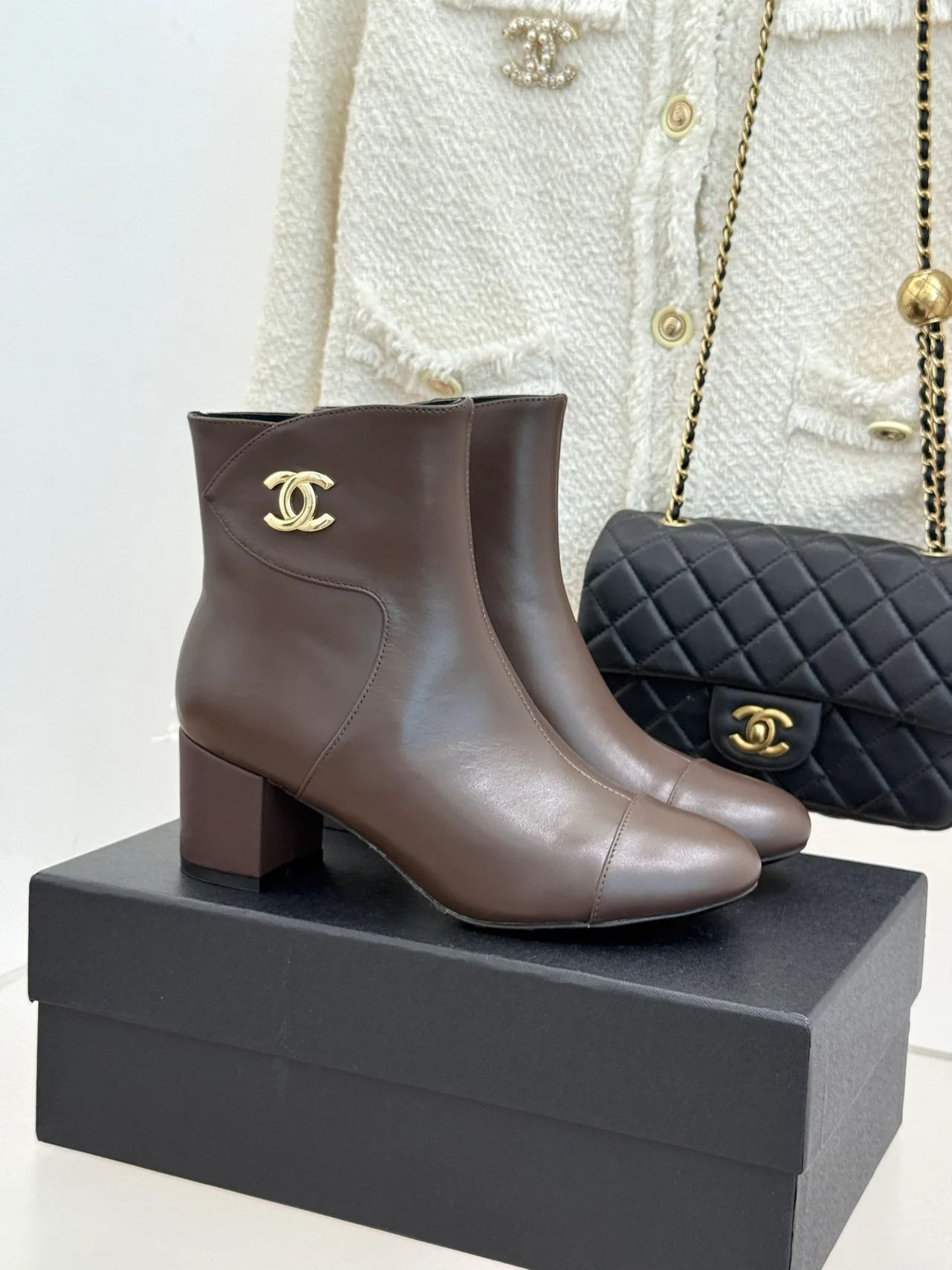 Chanel Ankle Boots in Grey · view 1