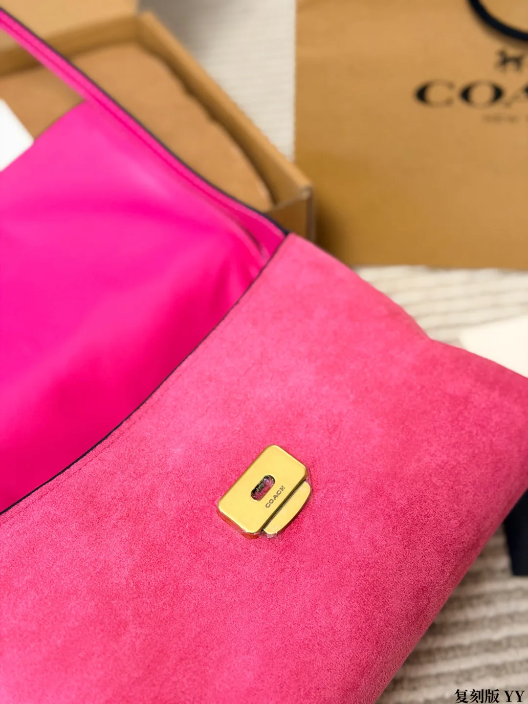 Coach Suede Clutch in Pink · view 8