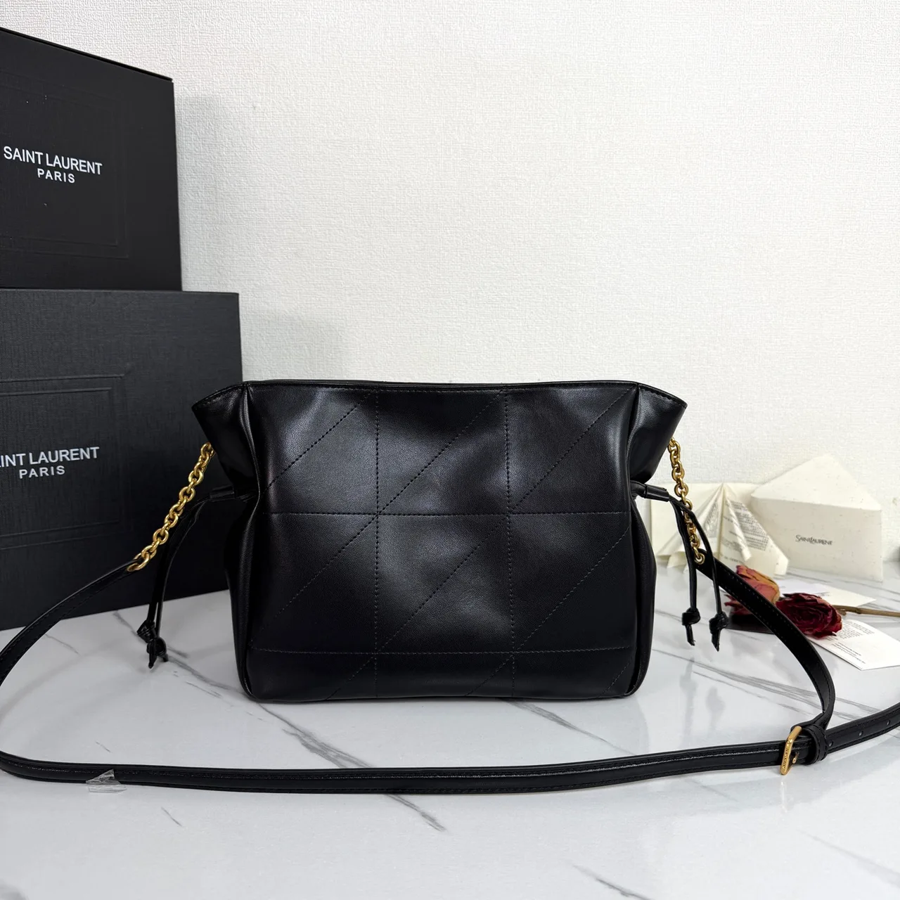 Saint Laurent Quilted Crossbody Bag in Black · view 3