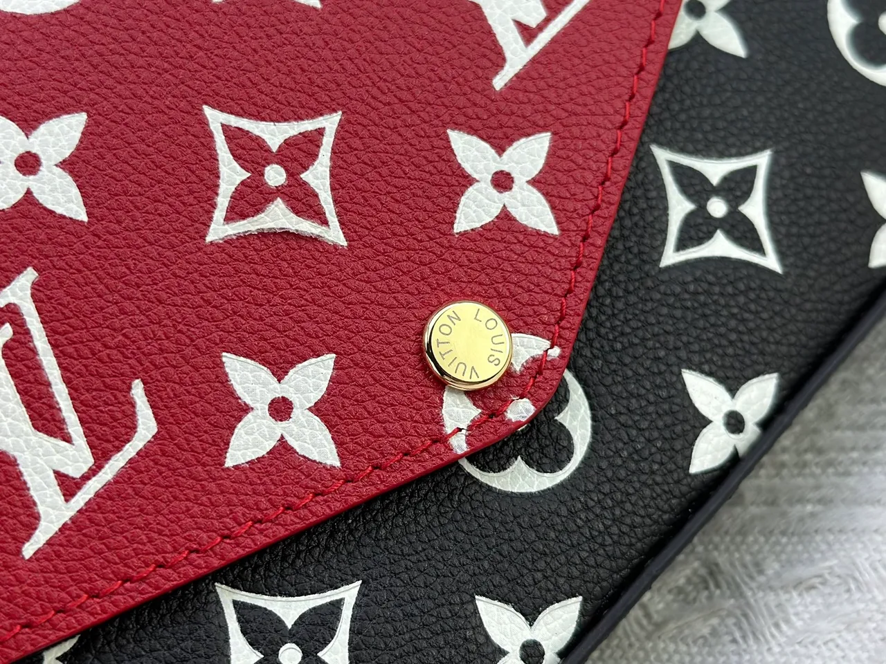 Louis Vuitton Pochette Felicie Monogram Bag in Red & Black · view 7
