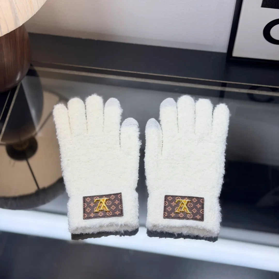 Louis Vuitton Wool Hat Scarf and Gloves Set in White · view 5
