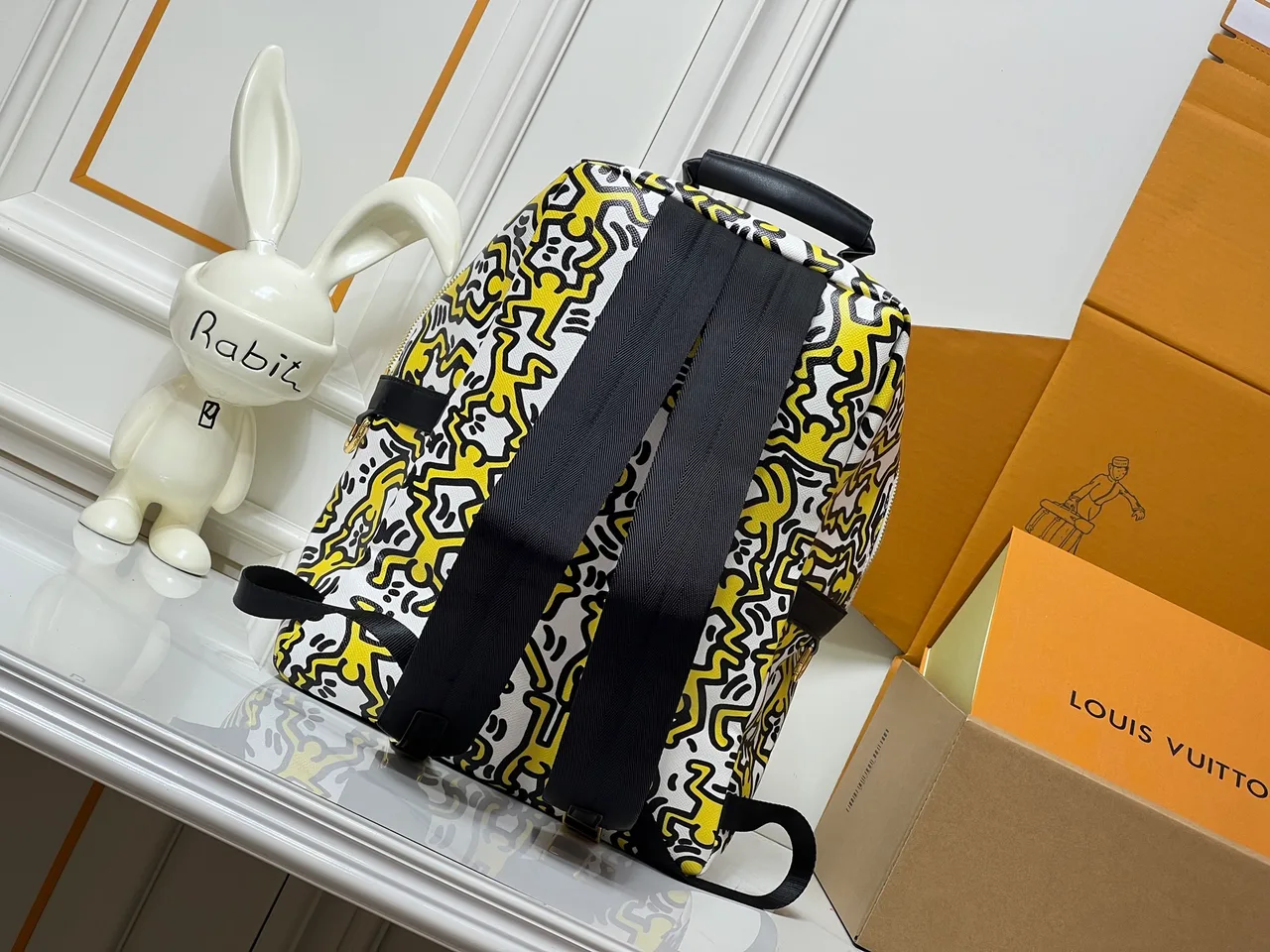 Louis Vuitton Cowhide Canvas Graphic Backpack in White · view 4