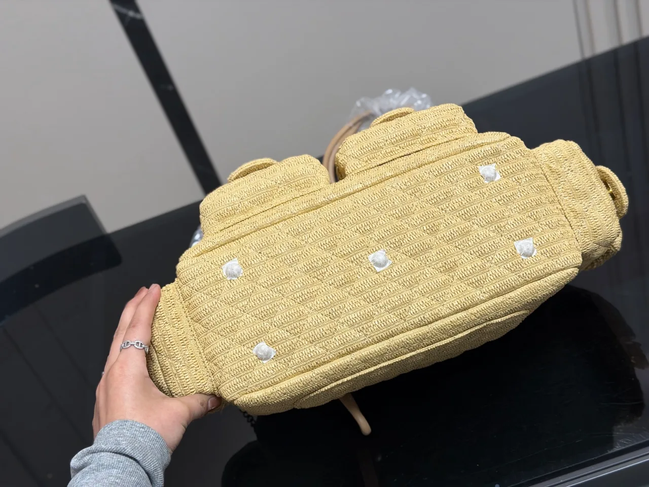 Chanel Denim Shoulder Bag in Yellow · view 9