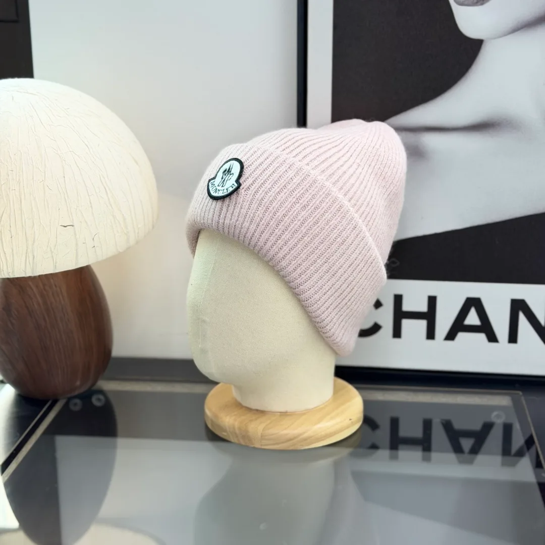 Moncler Ribbed Beanie in Pink · view 4