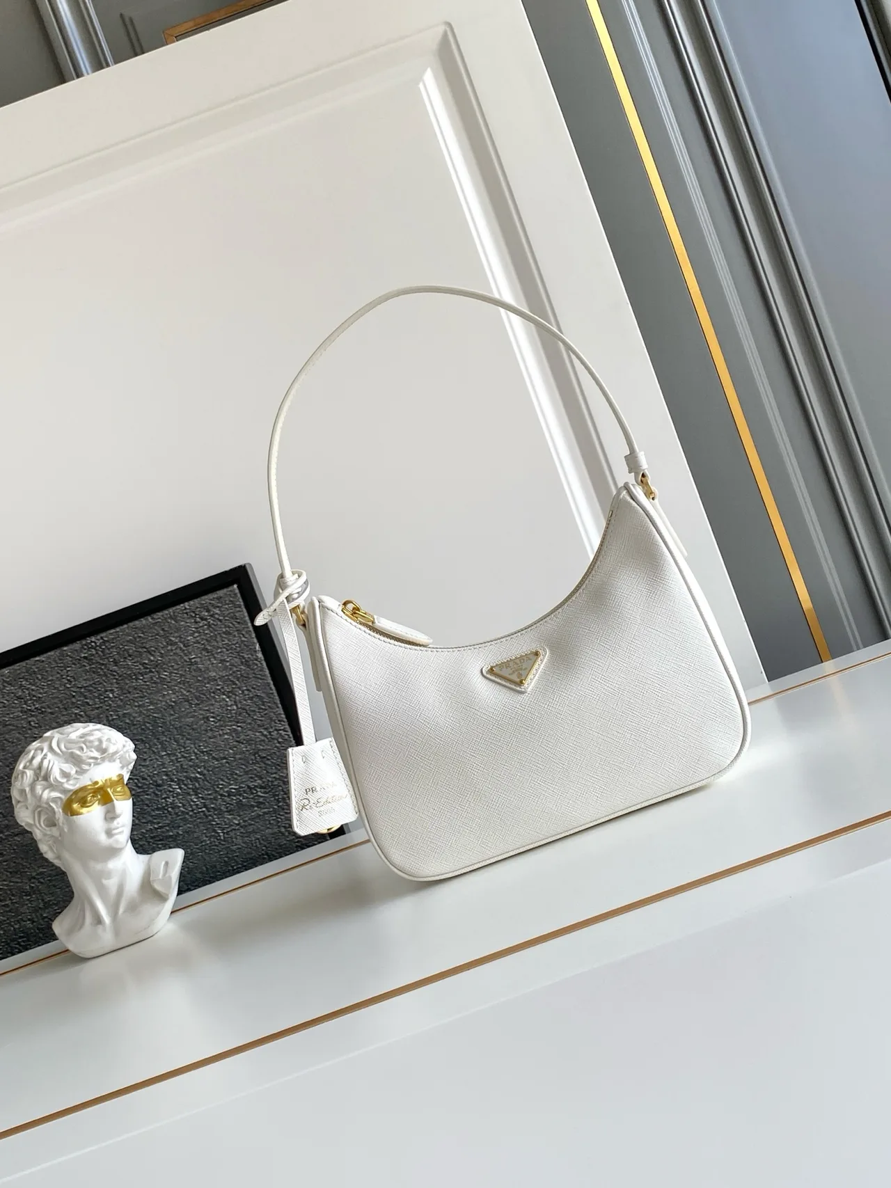 Prada Smooth Hobo Bag in White · view 1