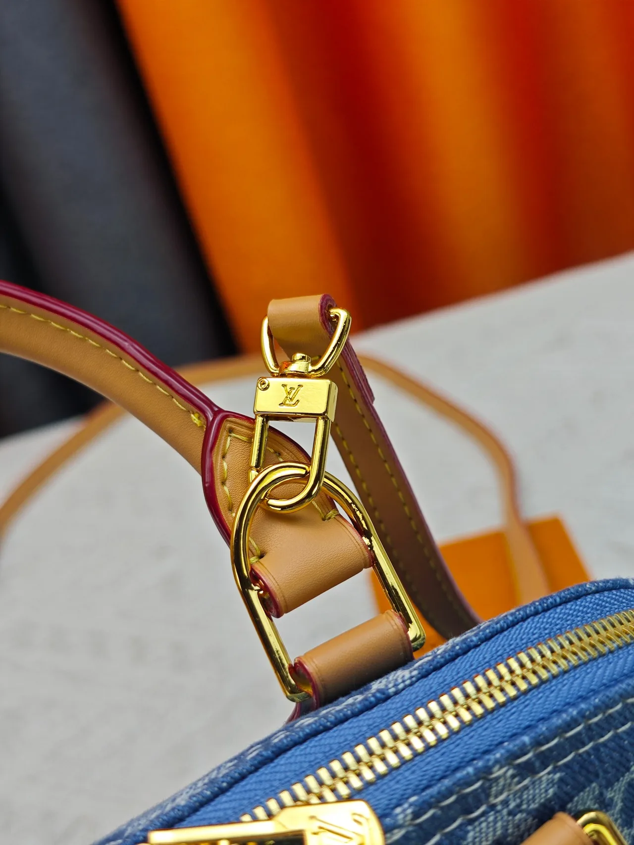 Louis Vuitton Canvas Top-Handle Bag in Blue · view 7