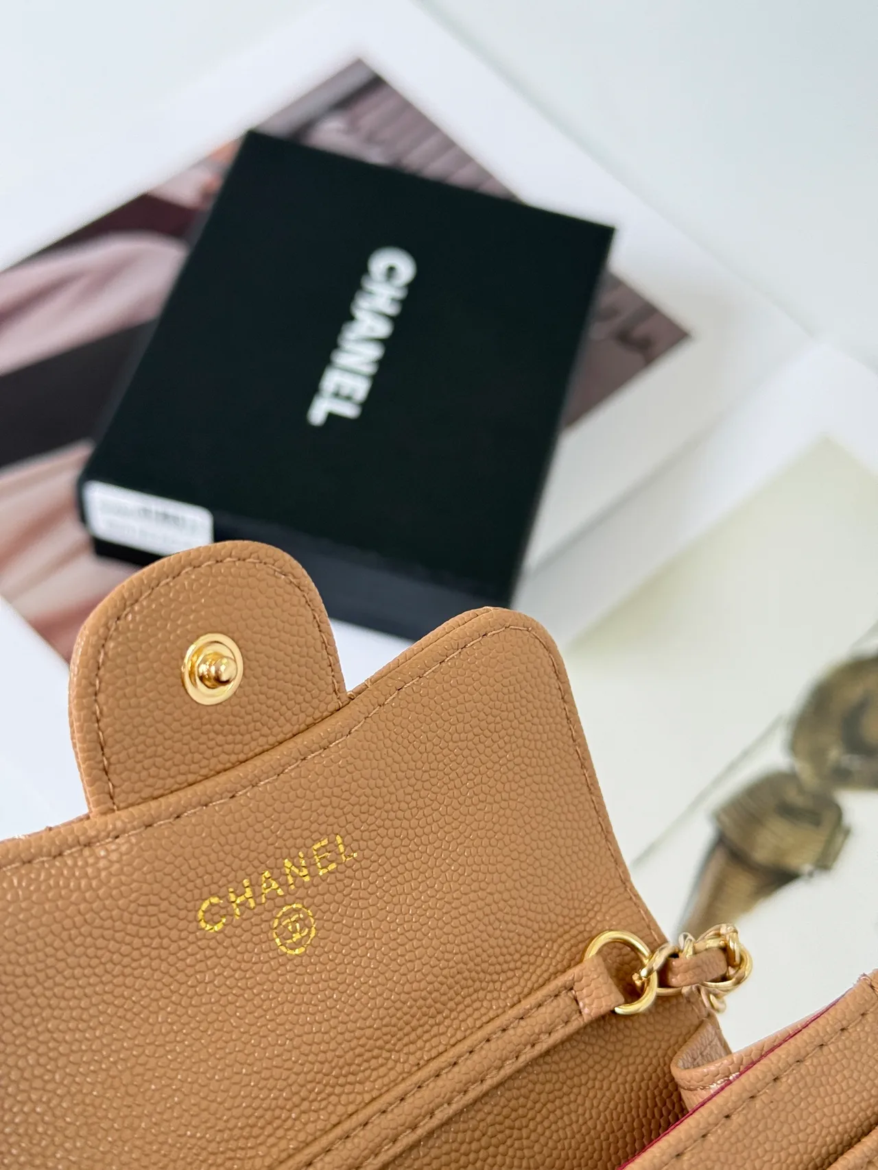 Chanel Quilted Wallet in Tan · view 5