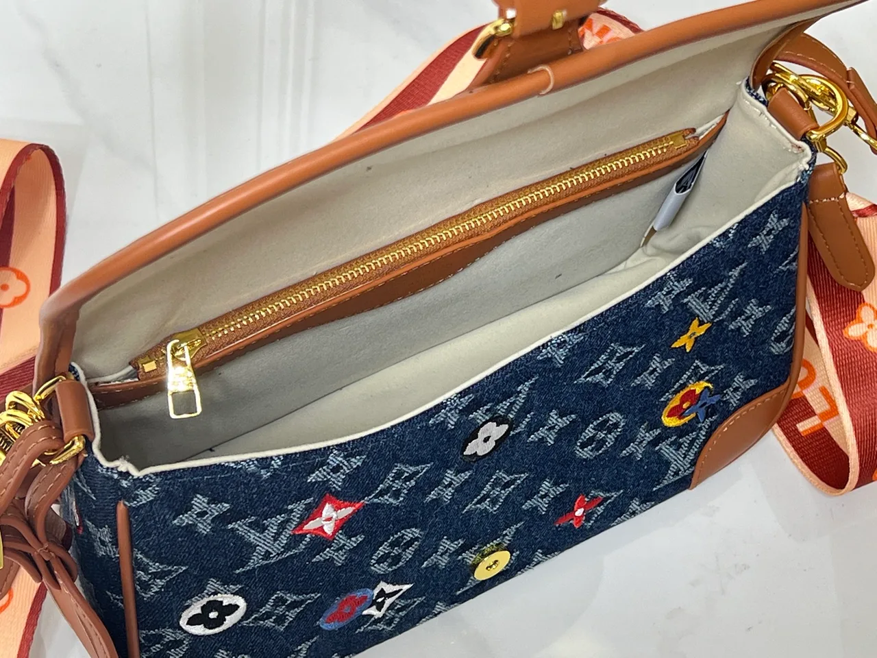 Louis Vuitton Cowhide Baguette Shoulder Bag in Blue · view 7