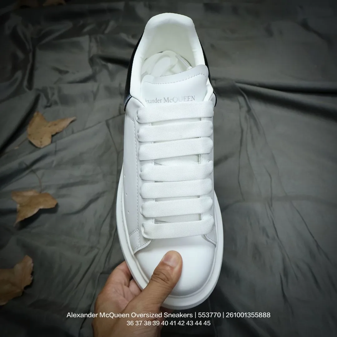 Alexander McQueen Lambskin Oversized Sneakers in White · view 2