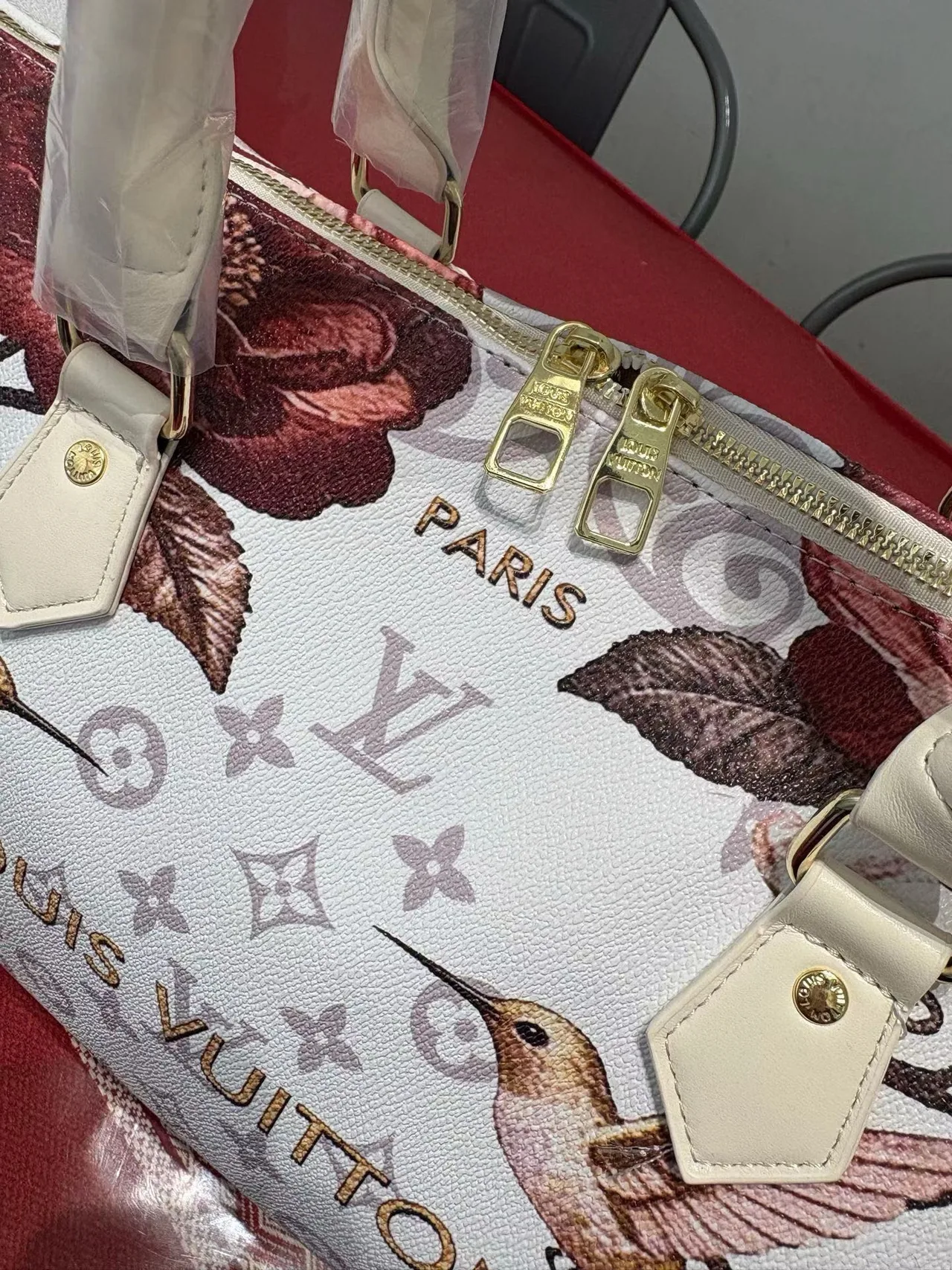 Louis Vuitton Printed Duffel in White · view 7