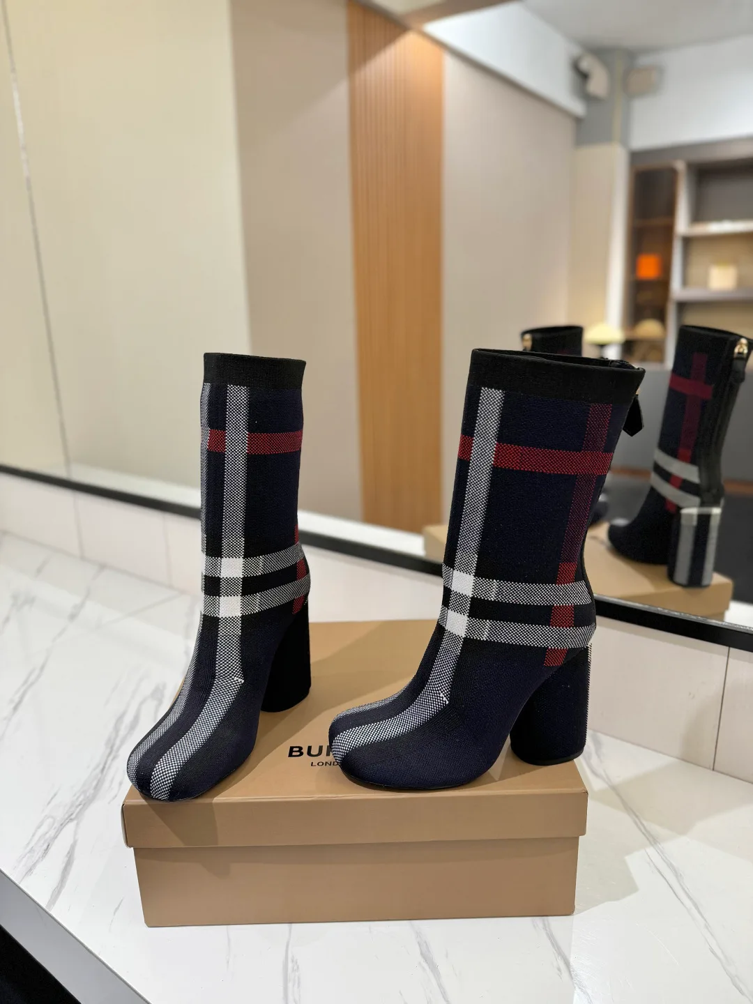 Burberry Knee-High Boots in Blue · view 6