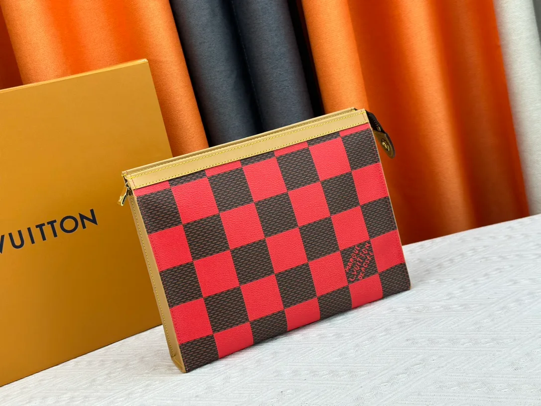Louis Vuitton Canvas Clutch in Red · view 2
