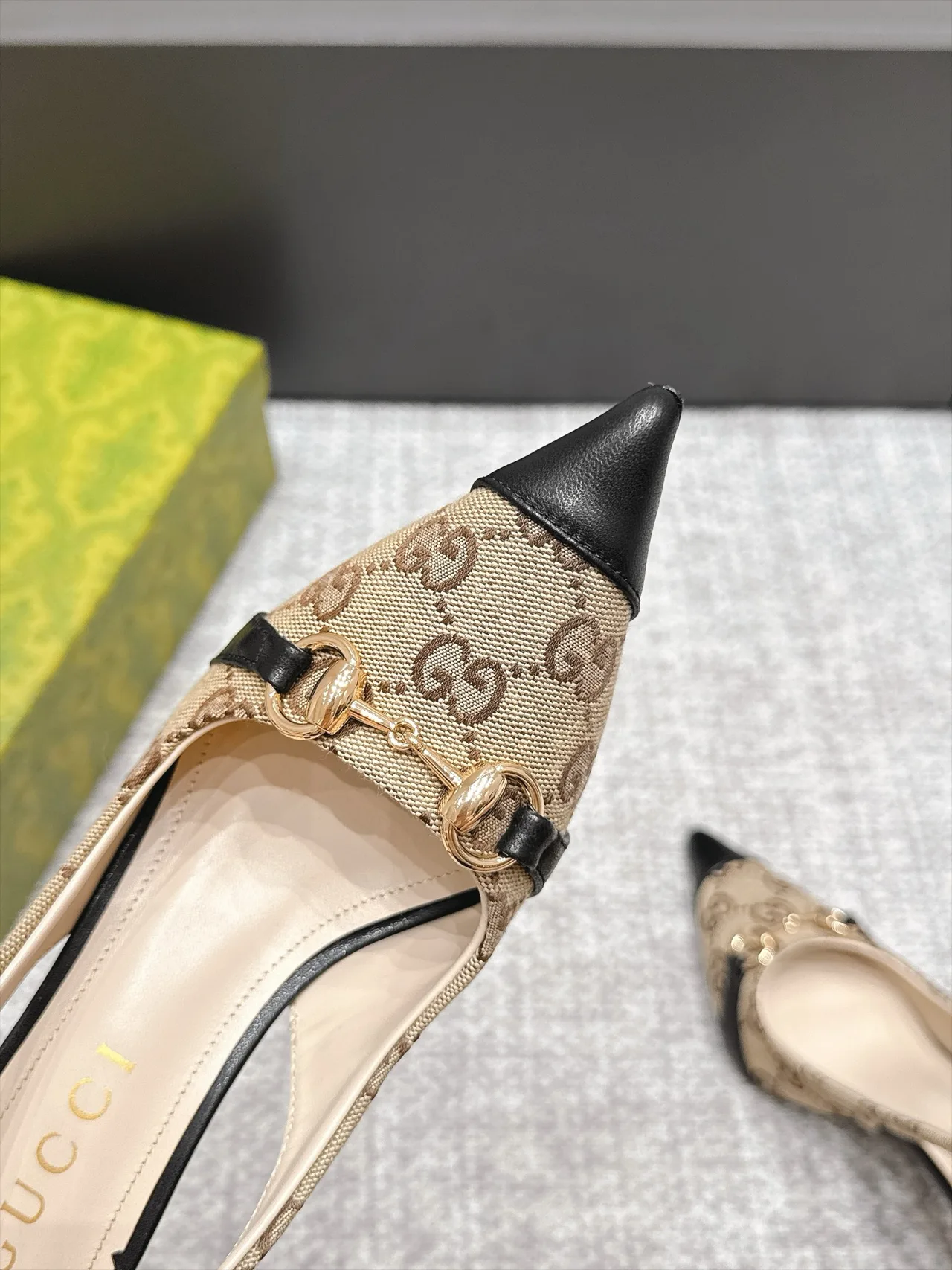 Gucci Slingback Heels in Beige · view 6