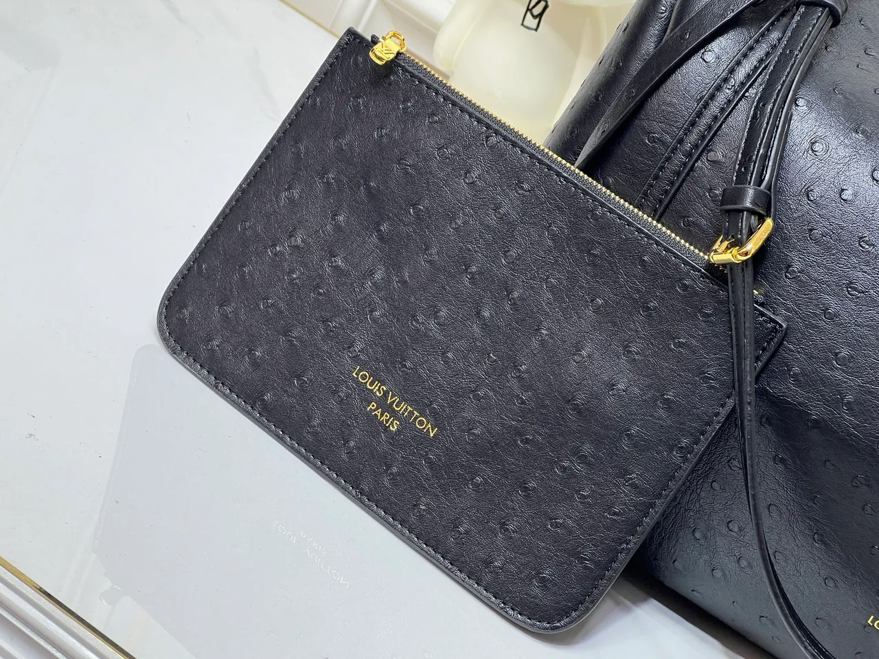 Louis Vuitton Cowhide Canvas Express Travel bag with pictured pouch in Black · view 6