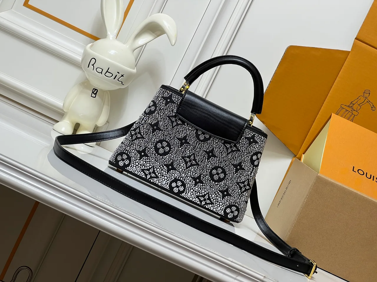 Louis Vuitton Cowhide Top-Handle Bag in Black · view 4