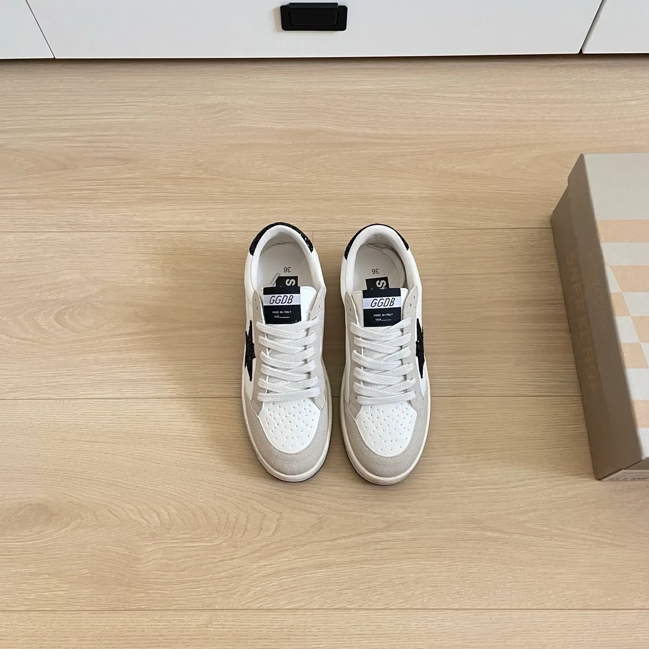 Golden Goose Sneakers in Black / Burgundy / White / Grey · view 3
